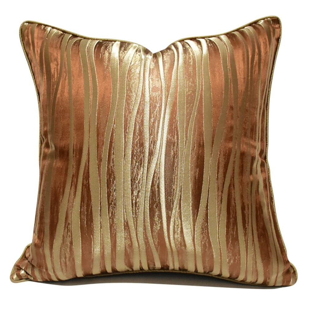 Coussin de salon caramel confortable à rayures avec housse résistante pour décoration