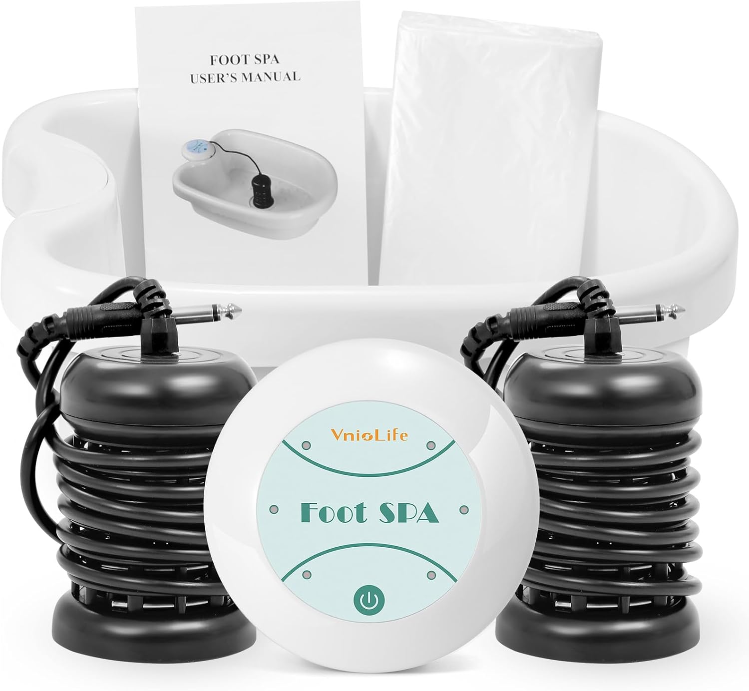 Ionic Foot Bath Detox Machine with Bag, Portable Foot Detox Machine, Ionic Foot Spa Ion Cleanse for Home Beauty Salon Spa with Arrays, 100 Liners