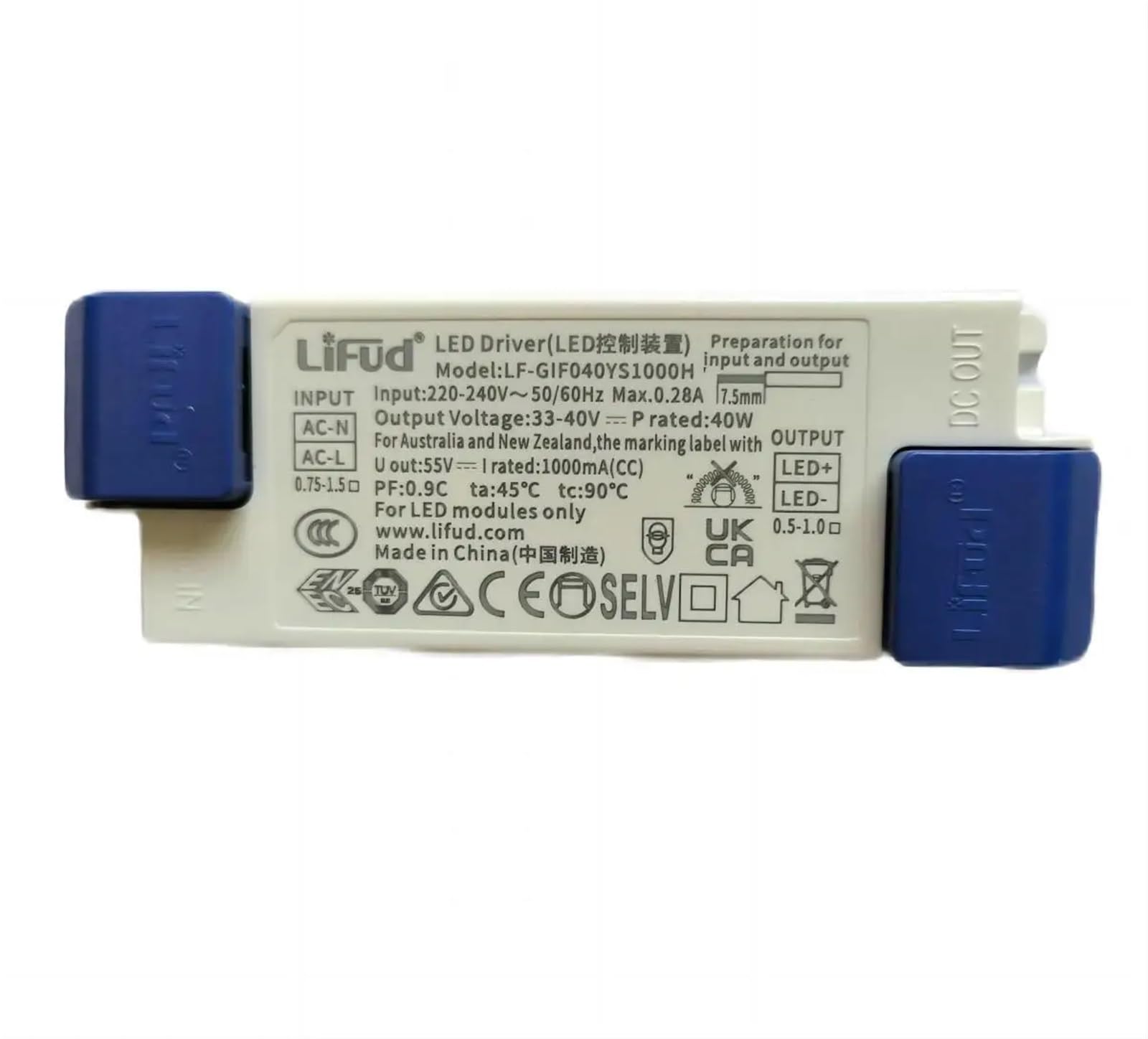 FCARUMIQP Panel Light Flicker Free LED Driver 30-40V 800mA 900mA 950mA 1000mA 1050mA 1200mA 1300mA 1400mA 1500mA Power Supply(Lf-gif040ys1000h)