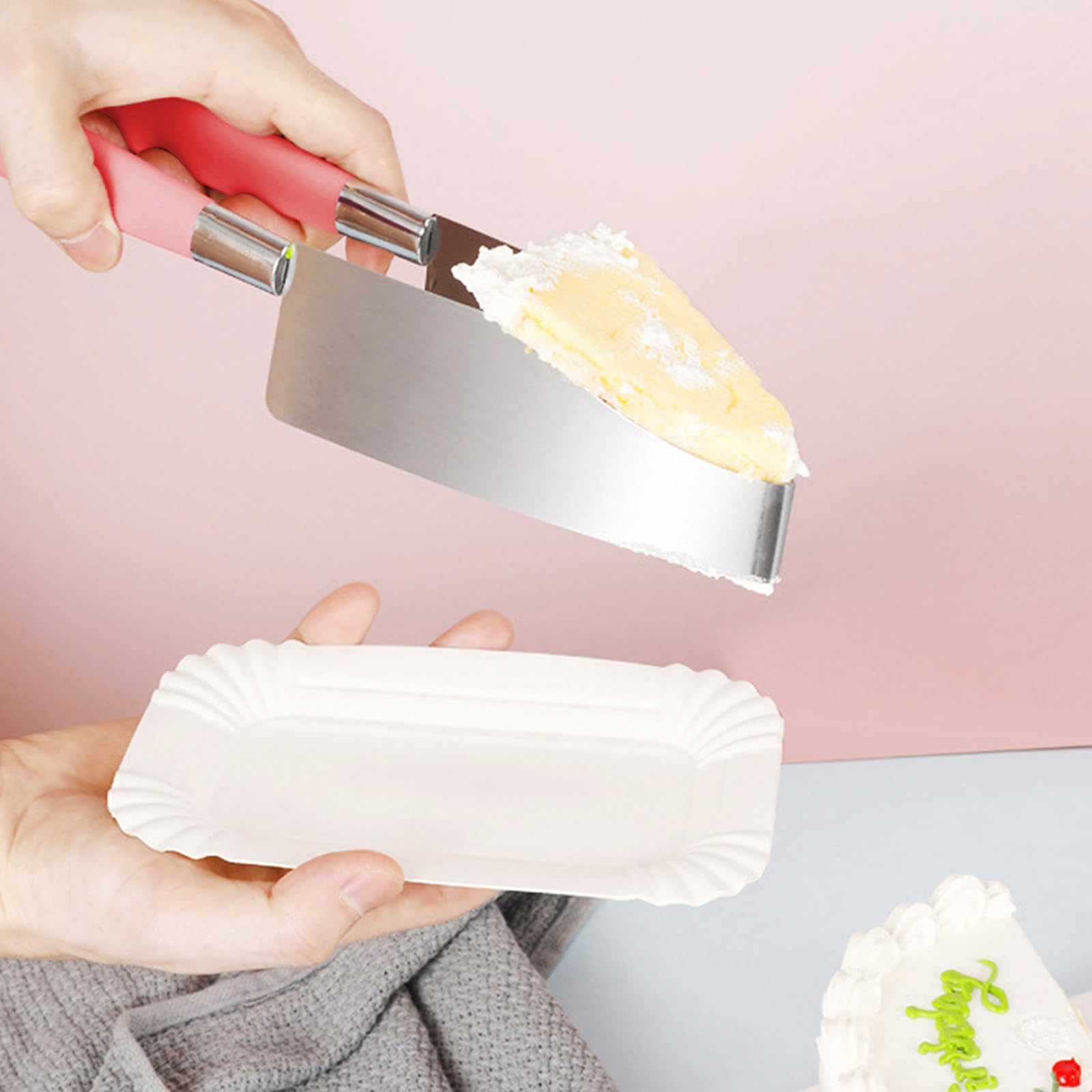 Taglierina per torte in acciaio inox con livellatore, strumento ergonomico