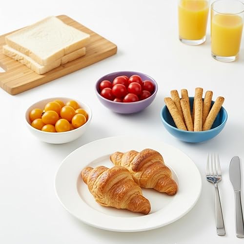 Miniatura 8 de ZENFUN Juego de 8 cuencos de cerámica, platos redondos de porcelana de 3.5 onzas, mini cuencos de postre de terracota, cuencos para condimentos a