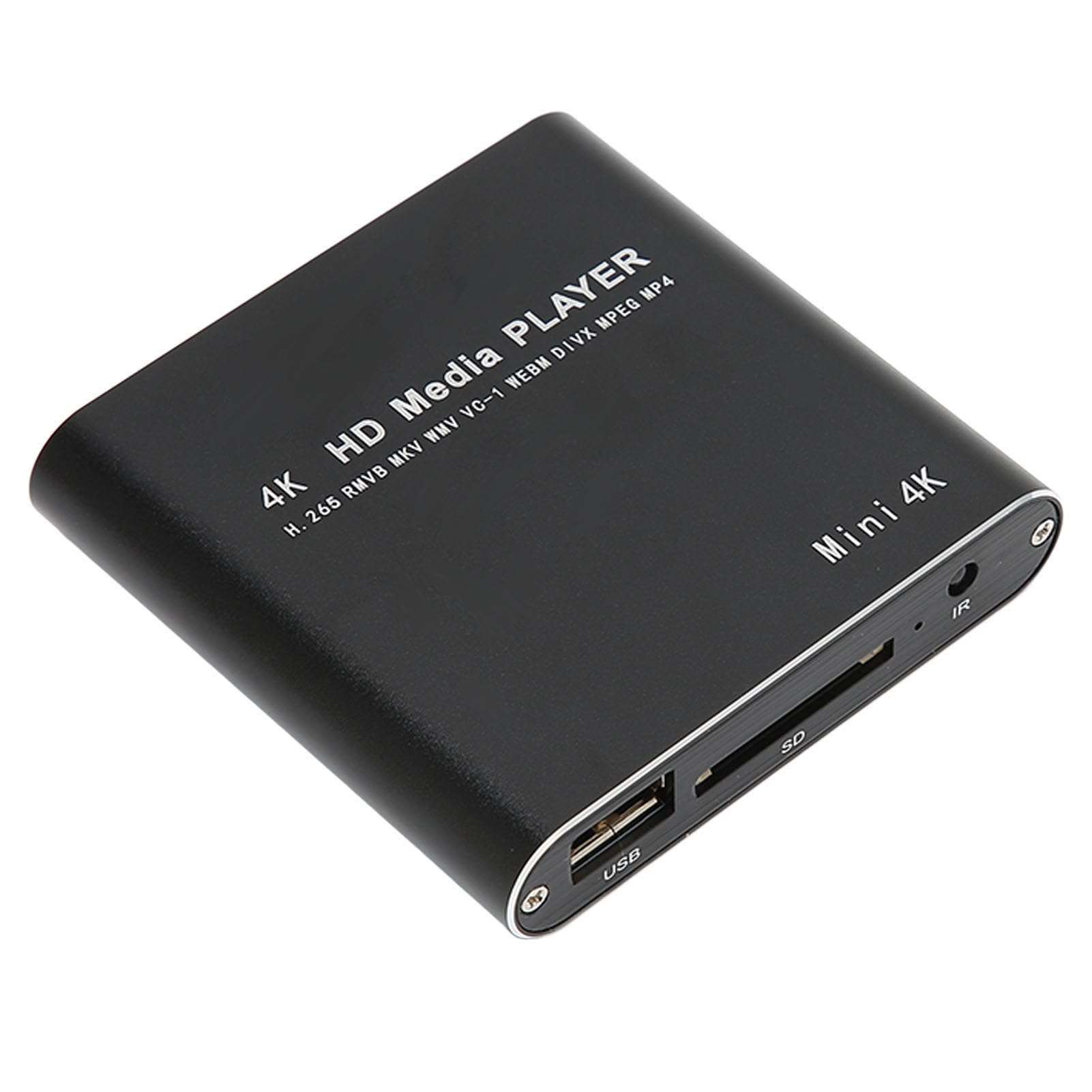 VBESTLIFE Lettore Multimediale 4K, Lettore Multimediale per Lettore Video HD, con Telecomando, Lettore MP4 Digitale, per Schede di Memoria USB AV con Interfaccia Multimediale HD(Nero)