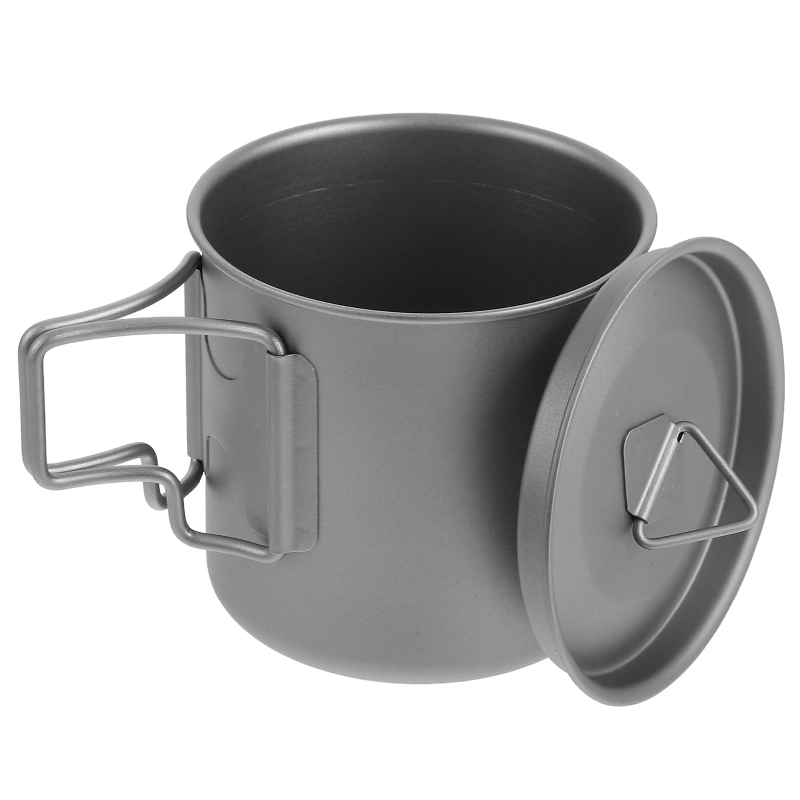 MAGICLULU Faltbare Campingbecher mit Deckel Titanbecher für Outdoor-aktivitäten Wiederverwendbare Becher für Wandern Jagen und Angeln Platzsparend und Leicht