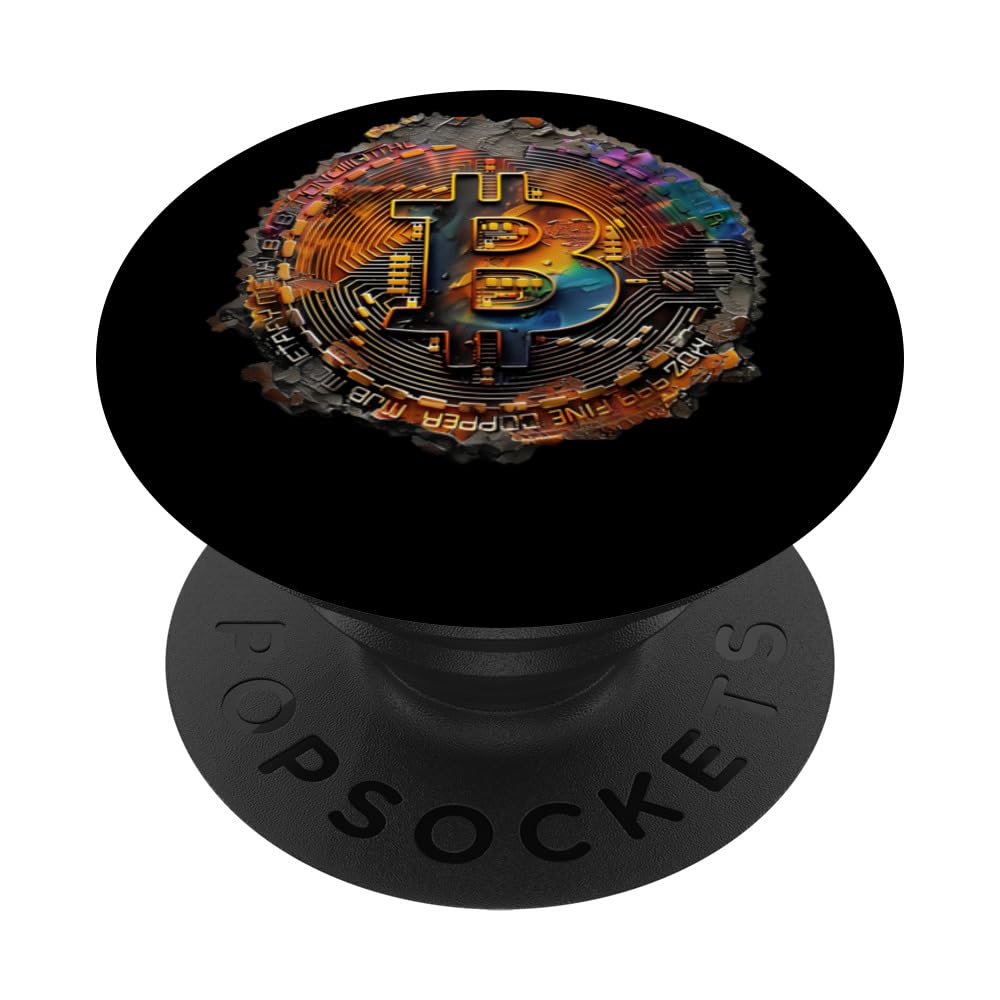 Bitcoin Art Logo BTC Crypto Cryptocurrency PopSockets Swappable PopGrip
