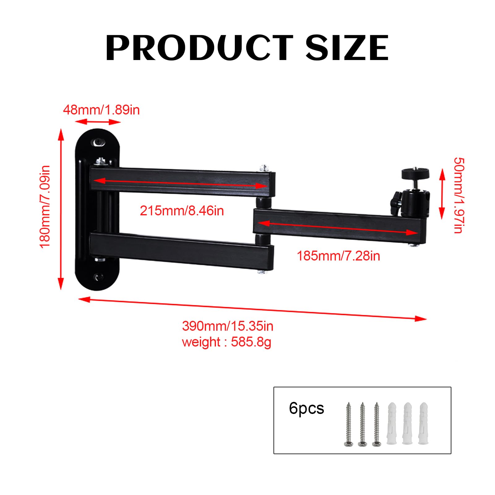 Supporto da Parete per Proiettore,Supporto per Proiettore Ruotabile a 360° con Interfaccia Filettata Da 1/4 Di Pollice, Staffa per Proiettore Da Soffitto/Parete Per Home Cinema, Sale Giochi, Uffici