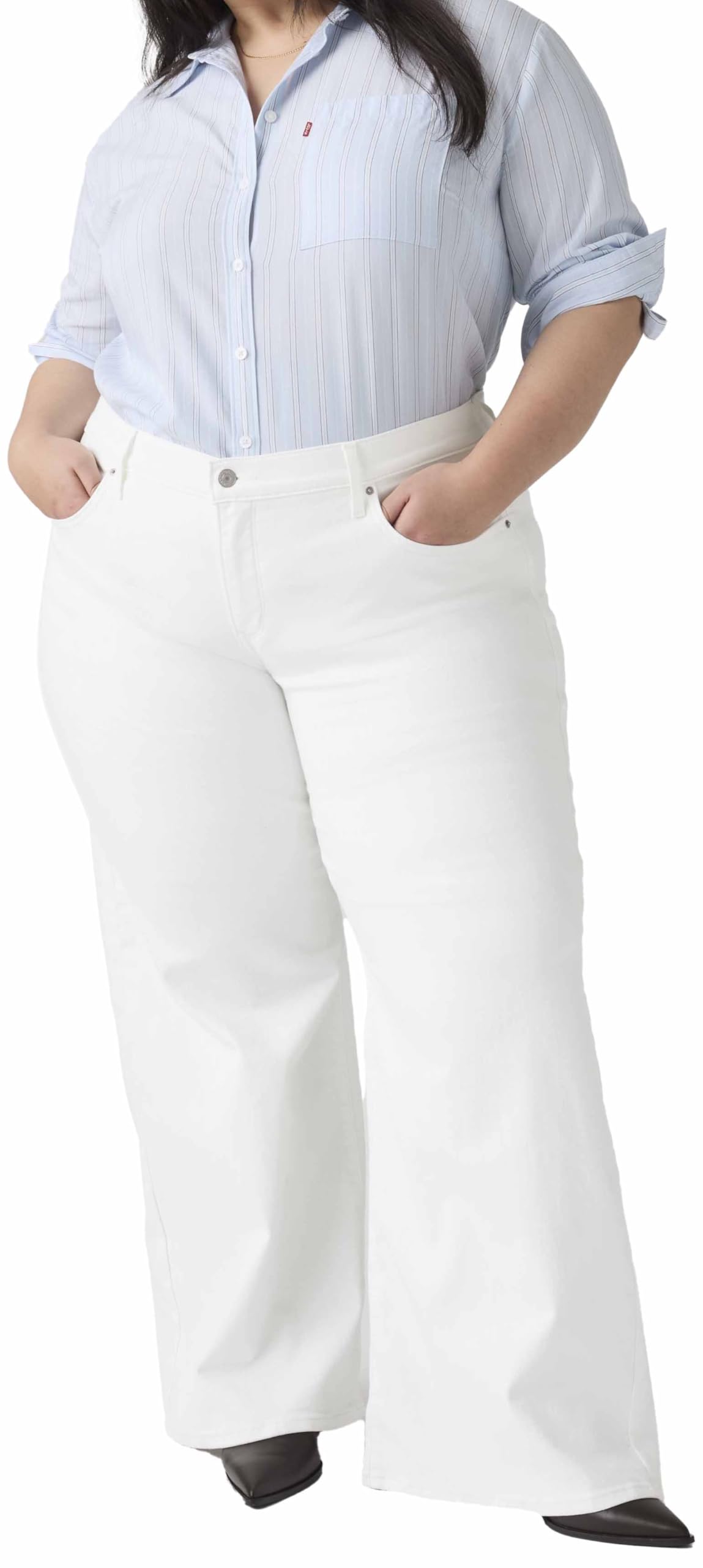 Levi's Women's White 318 Shaping Wide Leg Jean Us Size 16 / Uk 20 Reg