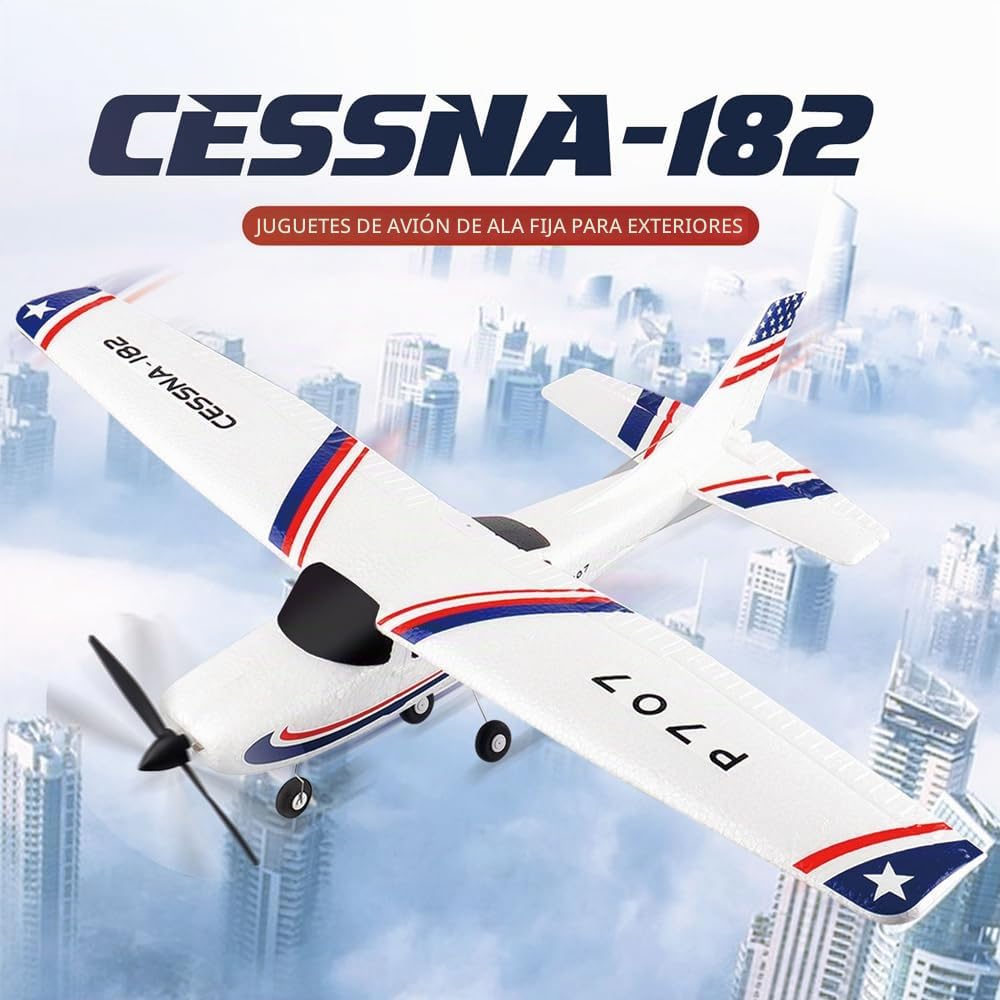 P707 Avión RC de 3 Canales para Adultos, 3D6G, ala Fija, RTF Avion Teledirigido con 2 Baterías, Motor 720,Juguetes para Principiantes al Aire Libre (2BSL)