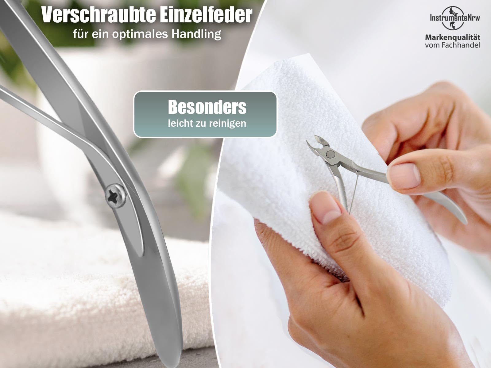 Nagelhautzange Hautzange Solingen mit Scharfer und Feiner Schnittfläche Made in Germany Edelstahl Rostfrei Hautschere für die Pflege der Nagelhaut 10,5 cm