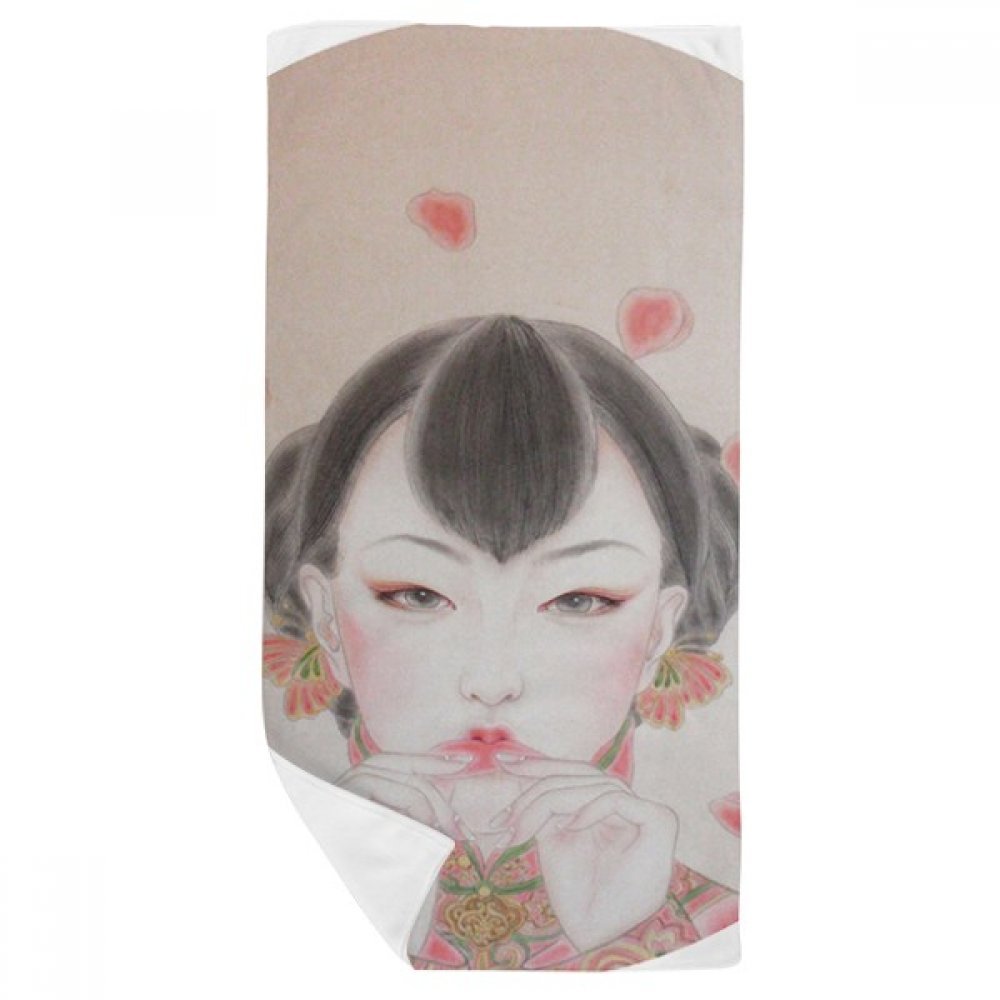 Serviette de bain douce peinture chinoise 35x70cm anti irritation
