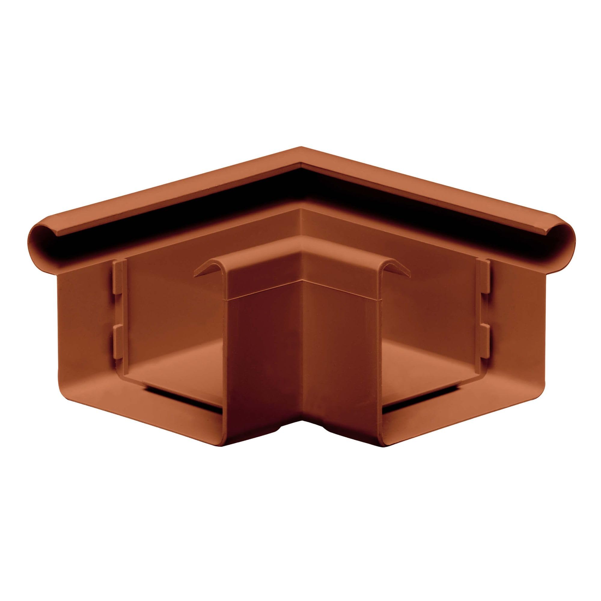 INEFA Gutter Angle 90 Degrees Box-Shaped External Angle, PVC 68mm Brown External Bead, Connecting piece Gutter Accessories, Made in Germany