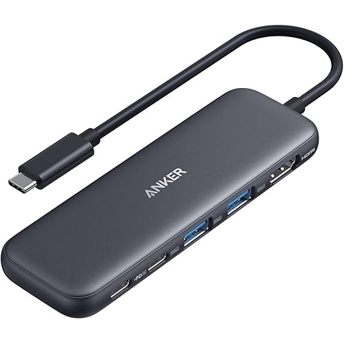 Anker USB C Hub, 5-in-1 USBC to HDMI Splitter with 4K Display, 1 x Powered USB-C 5Gbps & 2×Powered USB-A 3.0 5Gbps Data Ports for MacBook Pro, MacBook Air, Dell and More