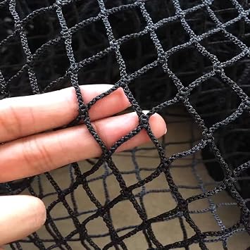 Kids Safety Rope Netting for Balcony Fence, Black Protection Netting for Top Bunk, Stairway Railing Safety Net, Outdoor Knotless Stadium Sports NettingSize1Mx2M3.3FTx6.5FT,ColorBlack