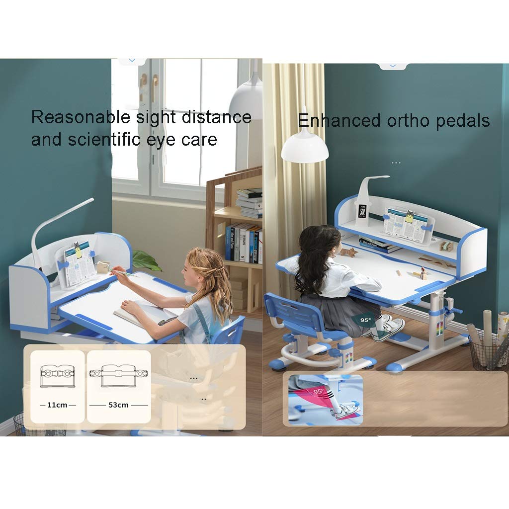 ARCH Estudio Multifuncional Mesa Infantil con Silla, Altura Ajustable Study Desk Pupitres Infantil con Inclinación De Escritorio, Cajón De Almacenamiento Y Soporte De La Lectura For Niños Y Niñas