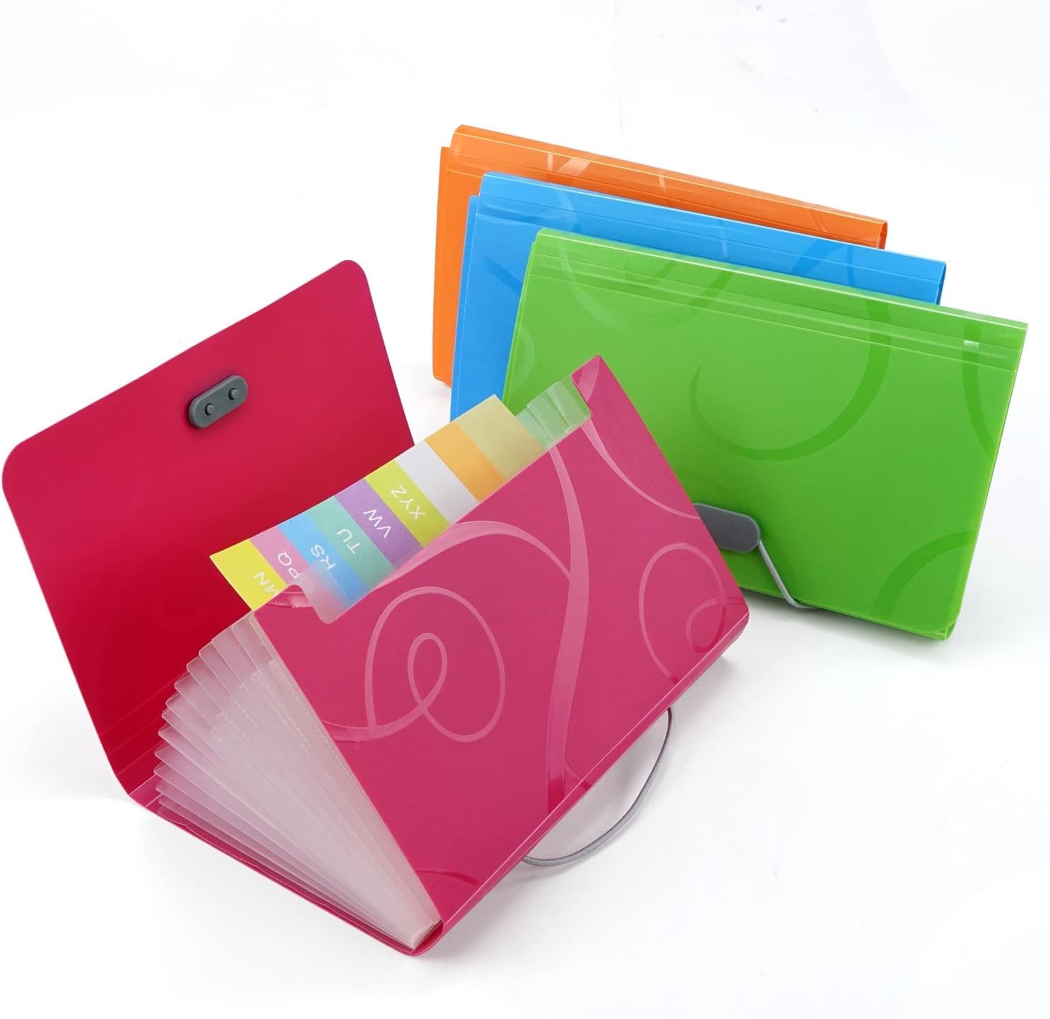 JoyzzzExpanding File Folder A6, 4Pcs 13 Pockets A6 Plastic Wallet, Small Accordion File Organizer, Mini Expandable Organizer Holder with Tabs for Cards, Storage Invoice, Receipt, Coupon, Tickets