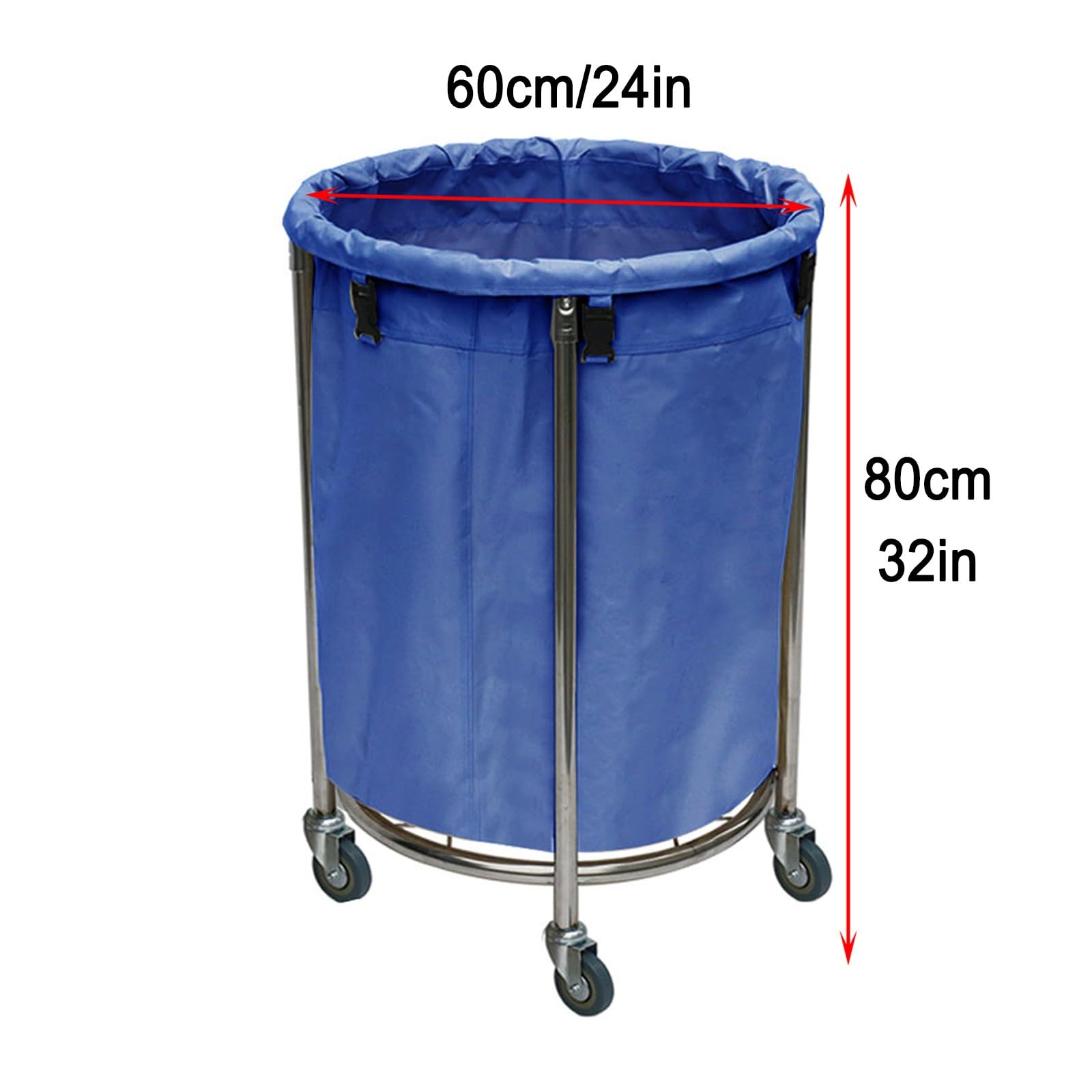 Cesto Ropa Sucia con Ruedas, Carro de Limpieza Profesional, Estructura y Bolsa Extraíble, para Dormitorio, Baño y Lavadero, Capacidad de 200 Kg(Blue)