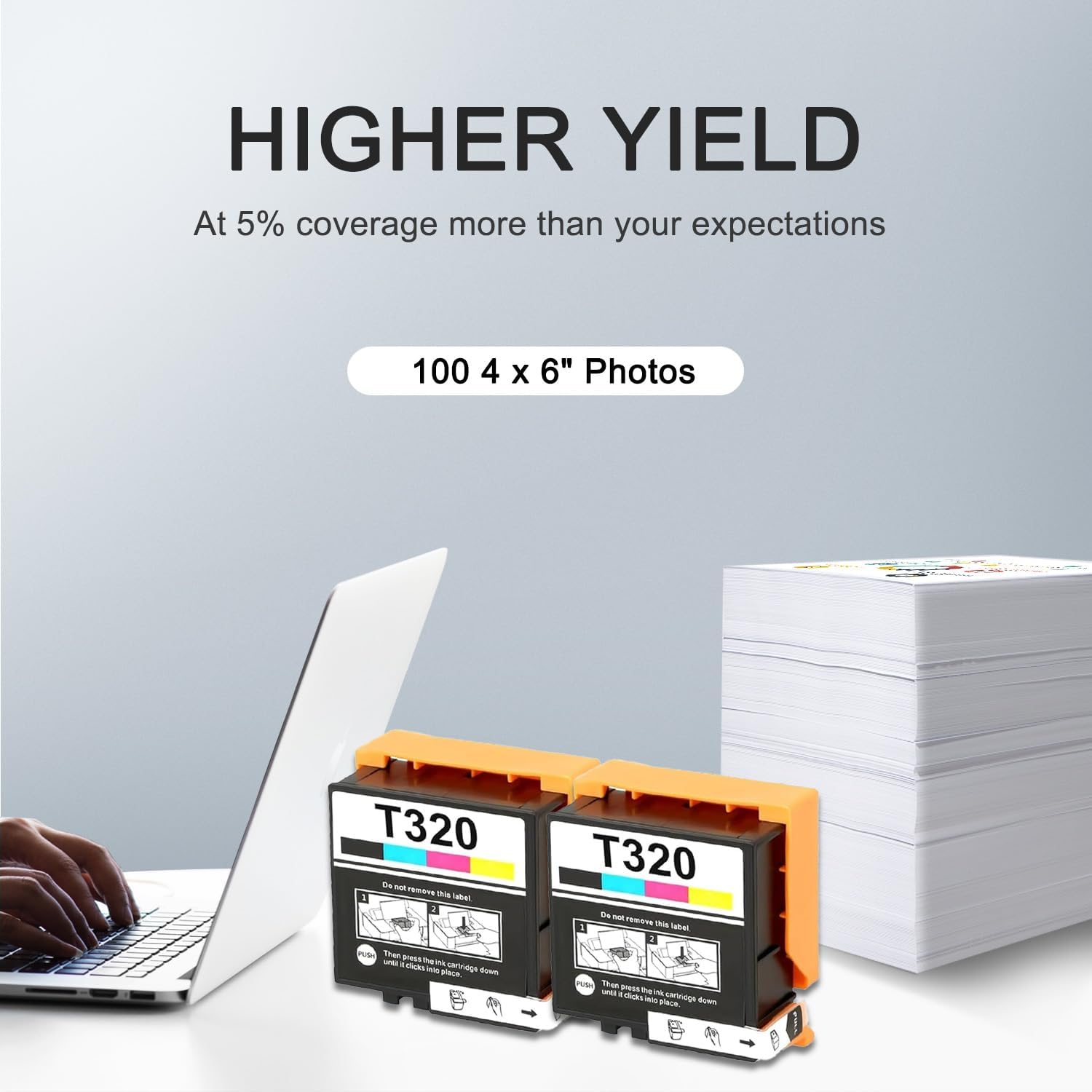 320 Ink Cartridges 2 Pack Value Pack Replacement for 320 T320 320XL High Capacity Compatible with PictureMate PM-400 PM-401 PM 400 Photo Printer (2-Pack)