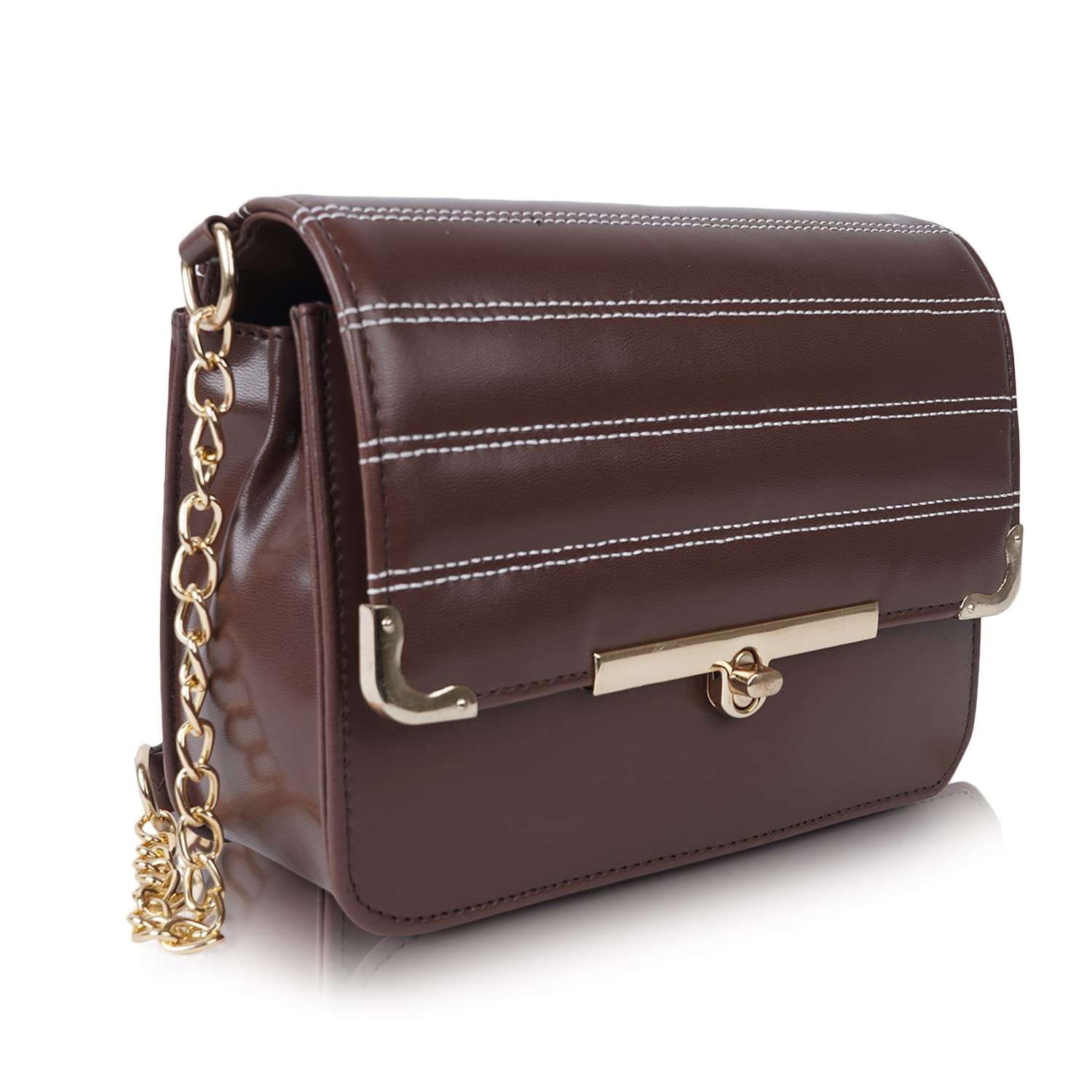 SPOTC Stylish Vegan Leather Classy Design Fancy Crossbody Hobo Gold Chain Strap Unique Slingbag For Women (B0BR426JRL) Amazon Price History, Amazon Price Tracker