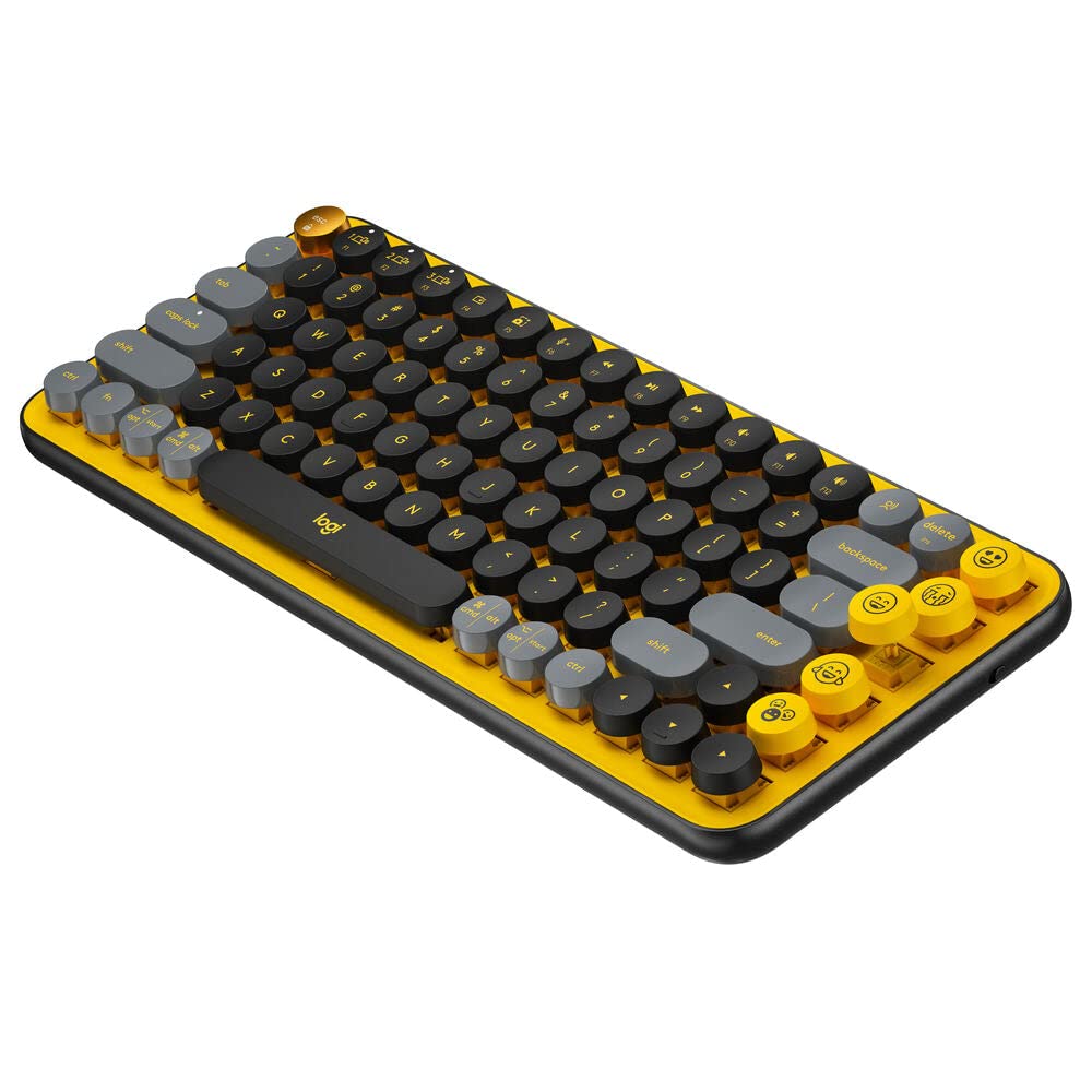 Logitech POP Keys Mechanische kabellose Tastatur mit anpassbaren Emoji-Tasten, Französisches AZERTY-Layout - Blast