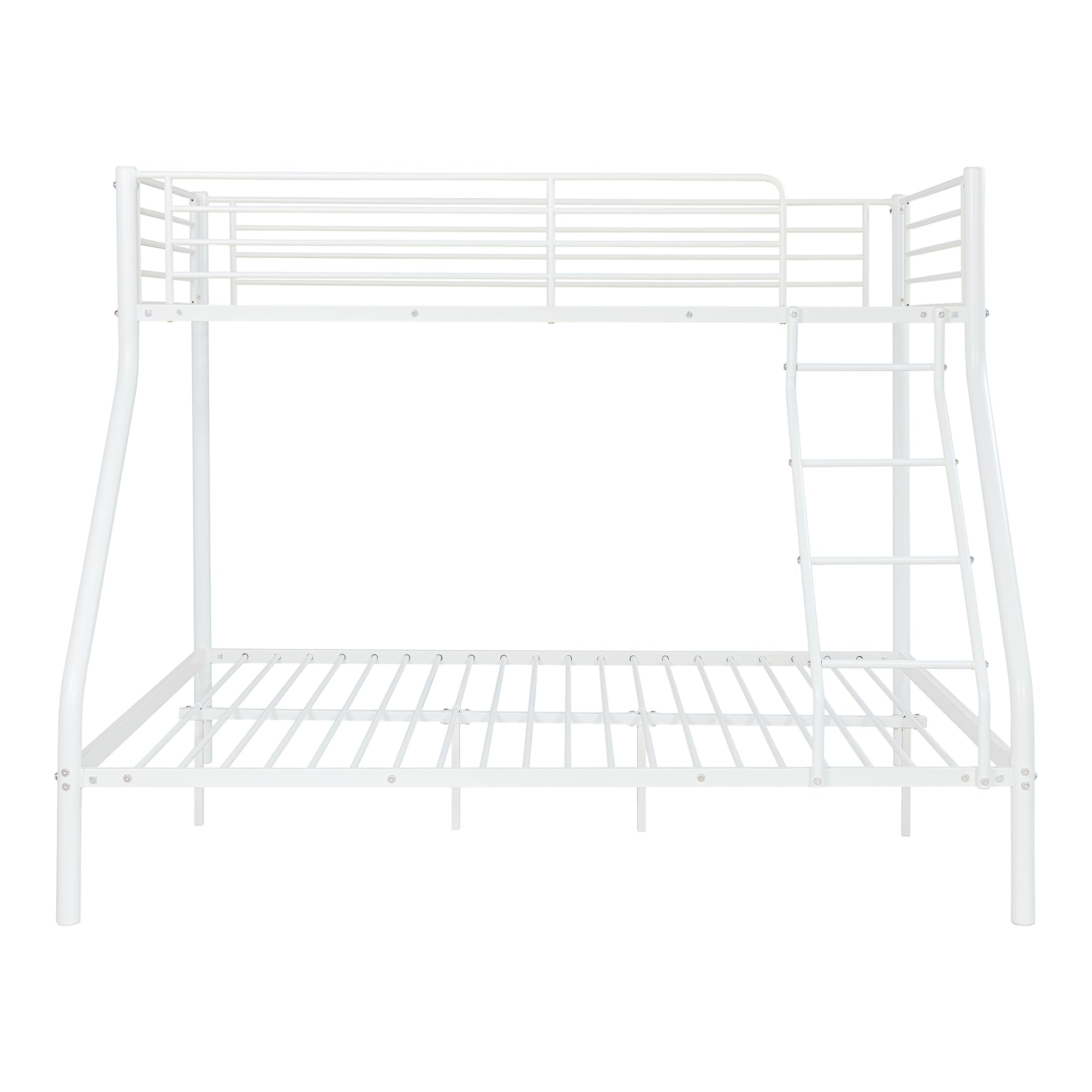 [neu.haus] Letto a Castello a 3 Posti con Barriera Sponda Anticaduta e Scaletta Letto per Cameretta 200 x 140/90 cm in Metallo - Bianco