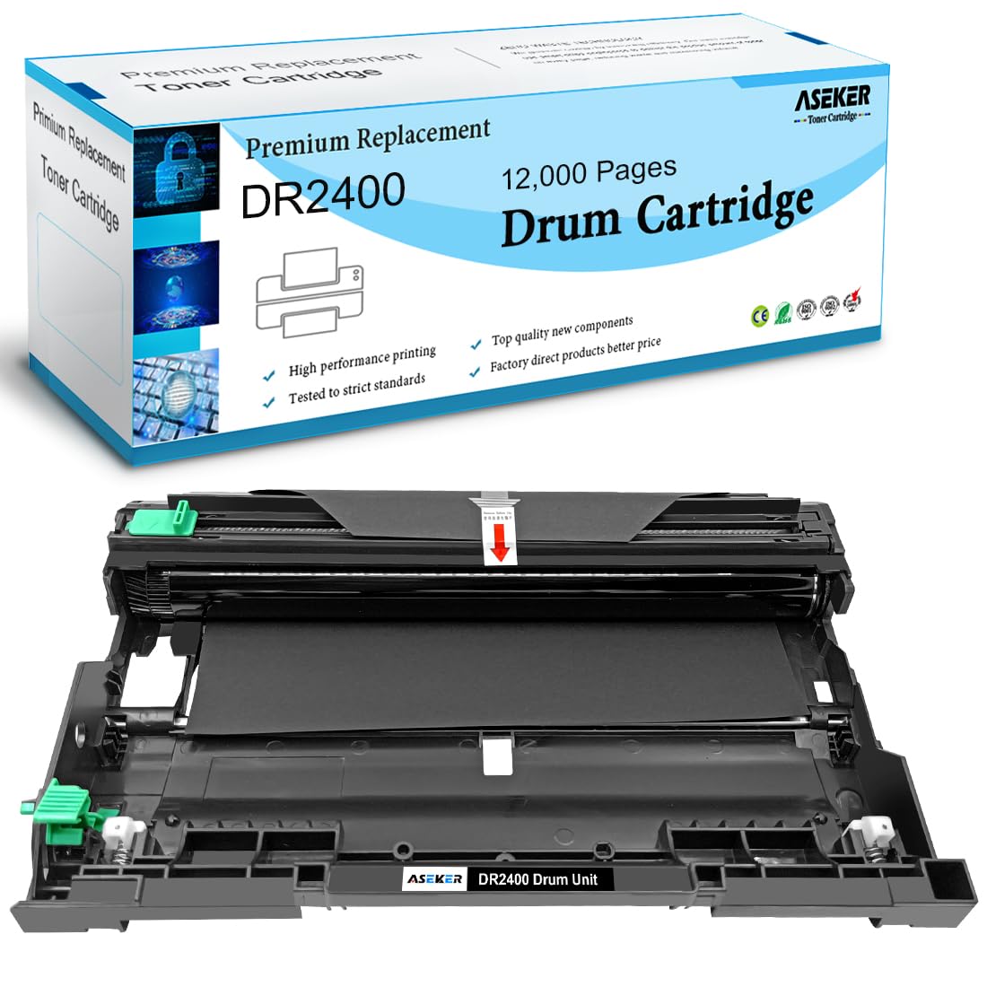 Tambour DR2400 DR-2400 Compatible avec TN-2420 pour Brother HL-L2310D HL-L2350DW HL-L2370DN HL-L2375DW DCP-L2510D DCP-L2530DW DCP-L2550DN MFC-L2710DN MFC-L2710DW MFC-L2730DW MFC-L2750DW Imprimante