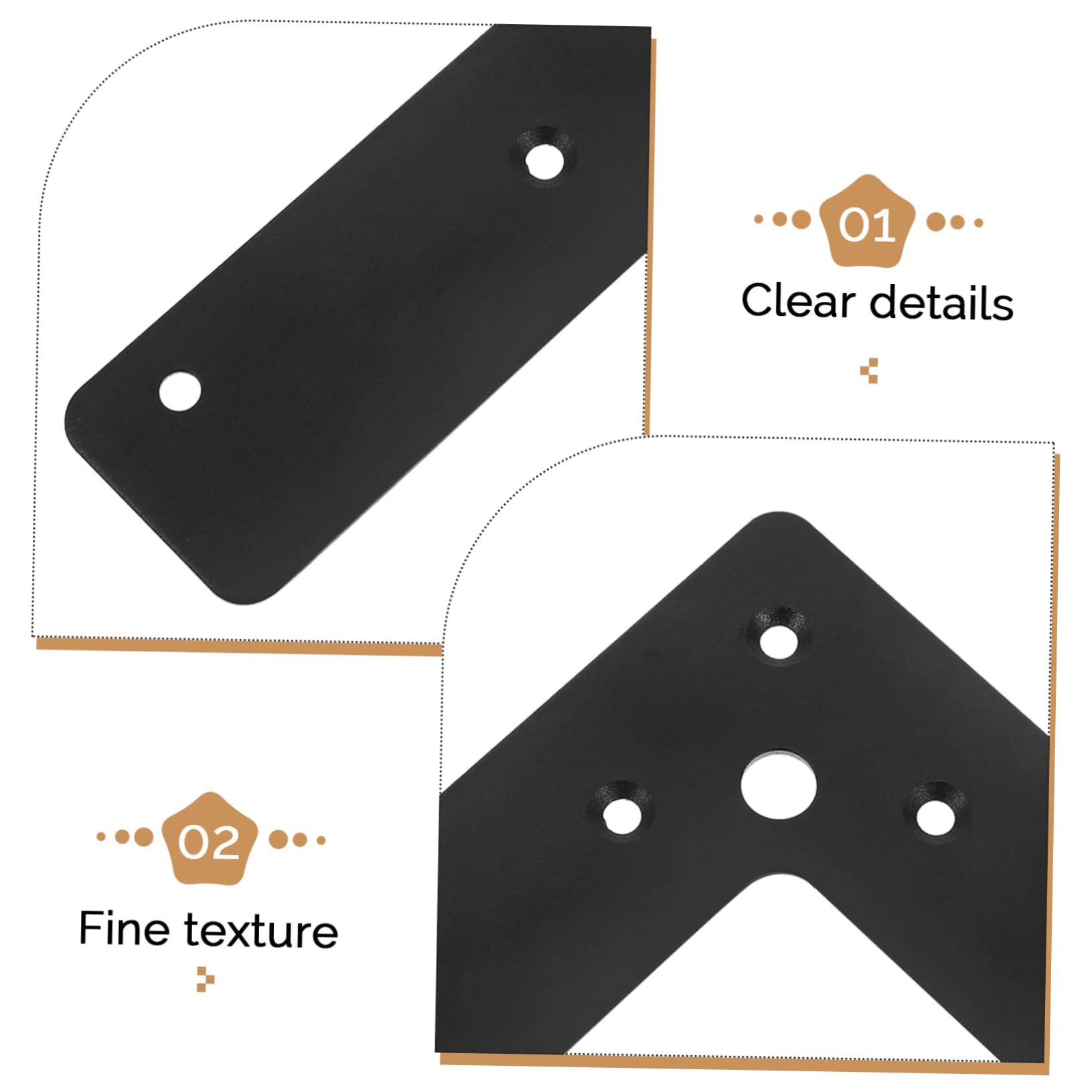 10 Pezzi Staffe Angolari di Supporto in Ferro Nero | Piastra di Riparazione 4×4×1¼, Spessore 2mm, Installazione Semplice per Rinforzo Mobili