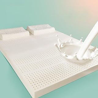 Mittelfeste Matratzenauflage aus Naturlatex zur Linderung von Rückenschmerzen, Twin-Größe 39 x 75 x 3 Zoll, Abnehmbarer Bezug, Bequeme Doppelbettunterstützung, druckentlastendes Design