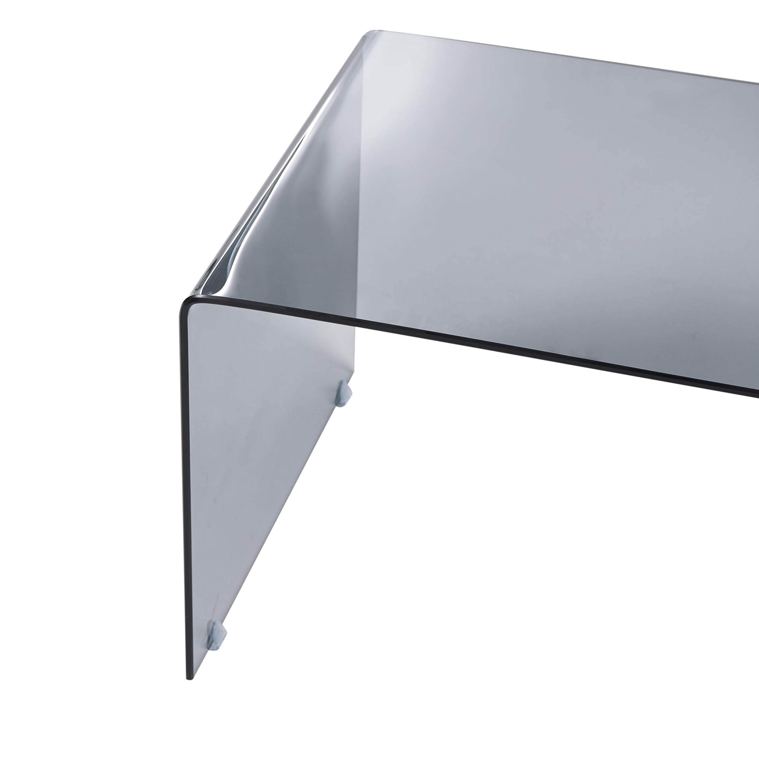 Beliani Minimalistischer Couchtisch transparent/schwarz Glas Kendall