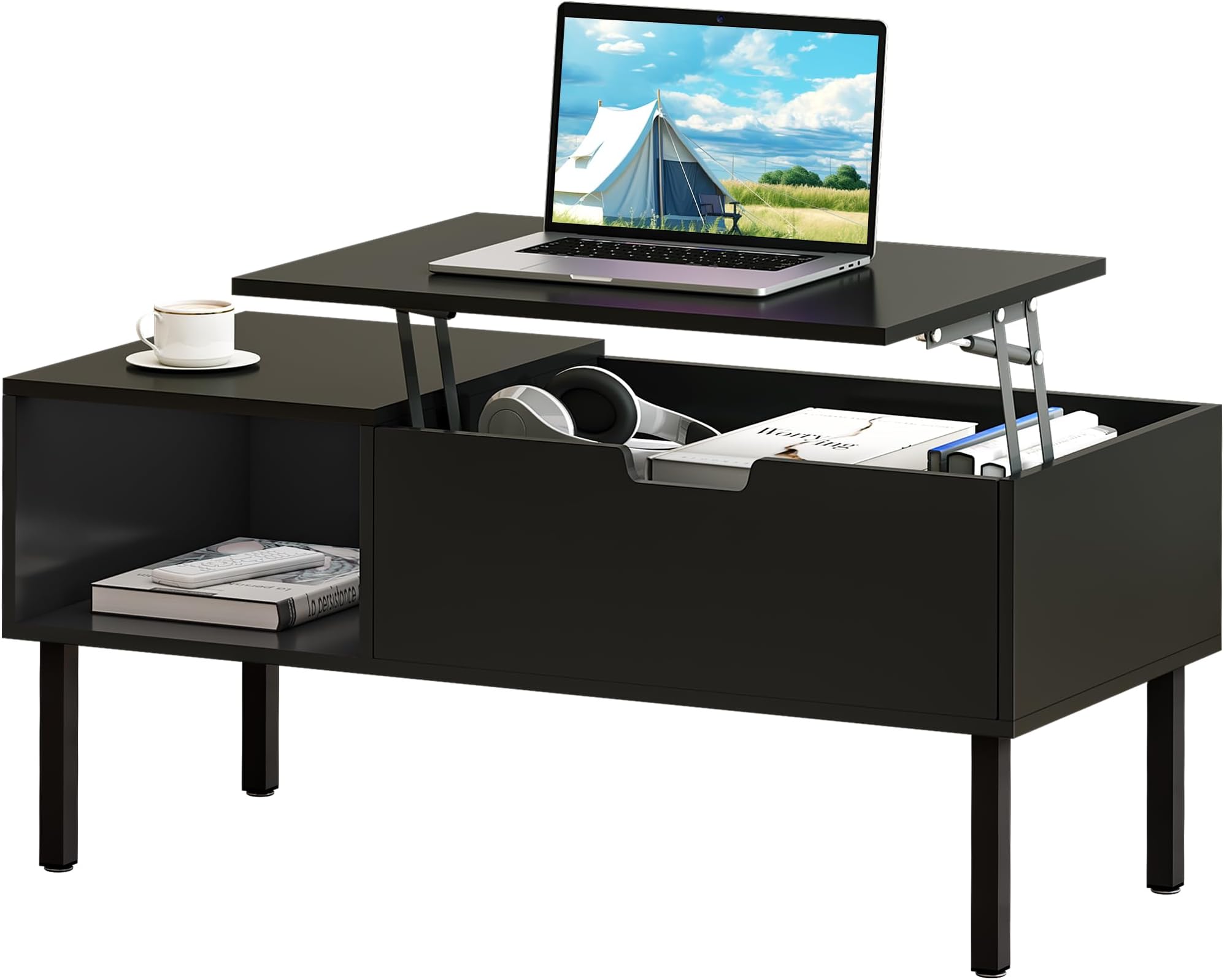 Amazon.com: RJMOLU 3 in 1 Lift Top Coffee Table, Convertible Coffee ...
