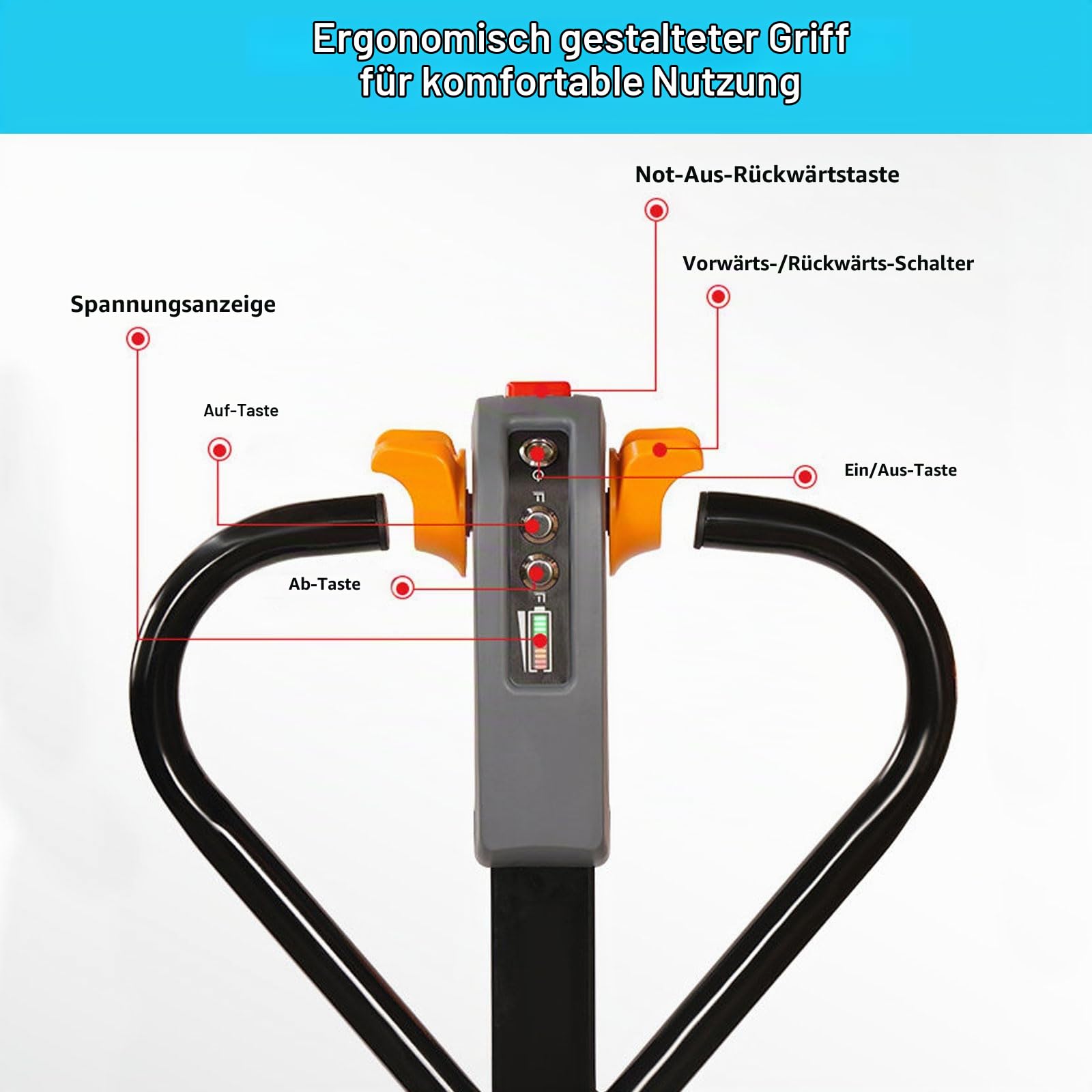 Elektrischer Hubwagen-Umbausatz, Elektrische Integrierte Hydraulikstange 48 V, 1000 W, Starke Leistung Einfache Bedienung Für Materialtransport Und Klettern