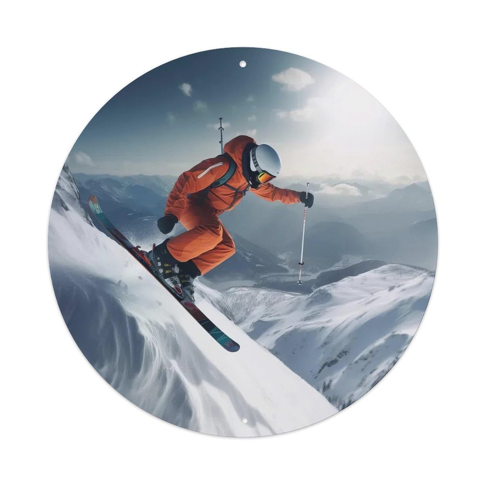 Extreme Sports Ski Trail Wind Rider Metal Tin Sign