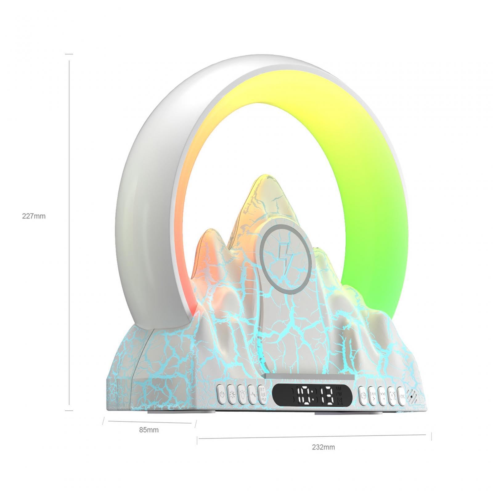 Milageto Reloj Despertador con Altavoz, lámpara de Noche, Reloj Despertador Digital, lámpara LED Inteligente, lámpara de Noche LED, Reloj Despertador, para, Blanco