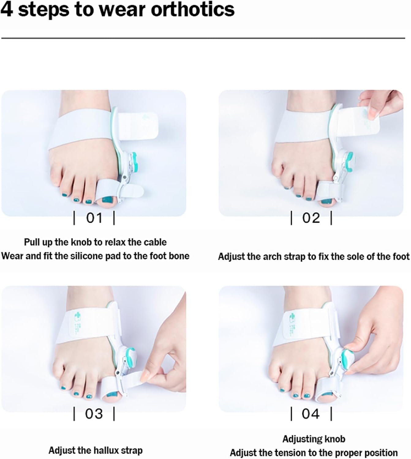 Bunion Splint Straightener, Adjustable Orthopedic Bunions Correction, Bunion Corrector with Adjustment knob and Scale, 180° Flexible Rotation, for Women & Men Big Toe