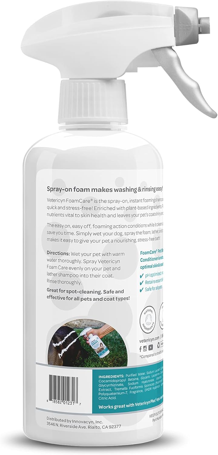 Vetericyn All-in 1 Multifunctional Dog Supplement and FoamCare Spray-On Plant-Based Dog Shampoo and Conditioner