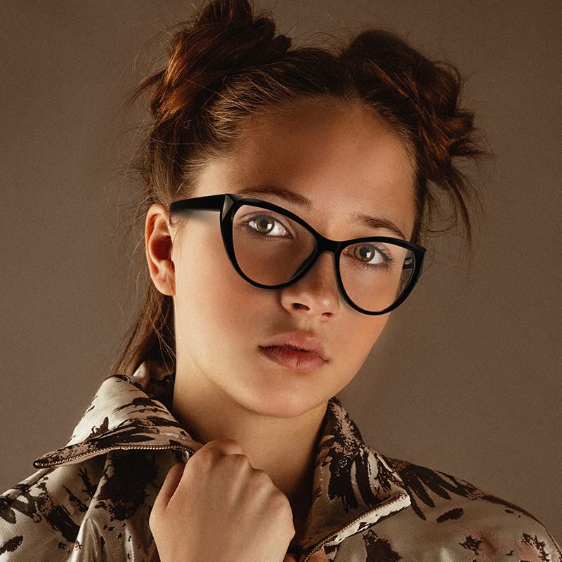 Image of Blue Light Glasses Cateye Women Fake Eyeglasses Anti Eye Strain Computer Glasses Clear Lens