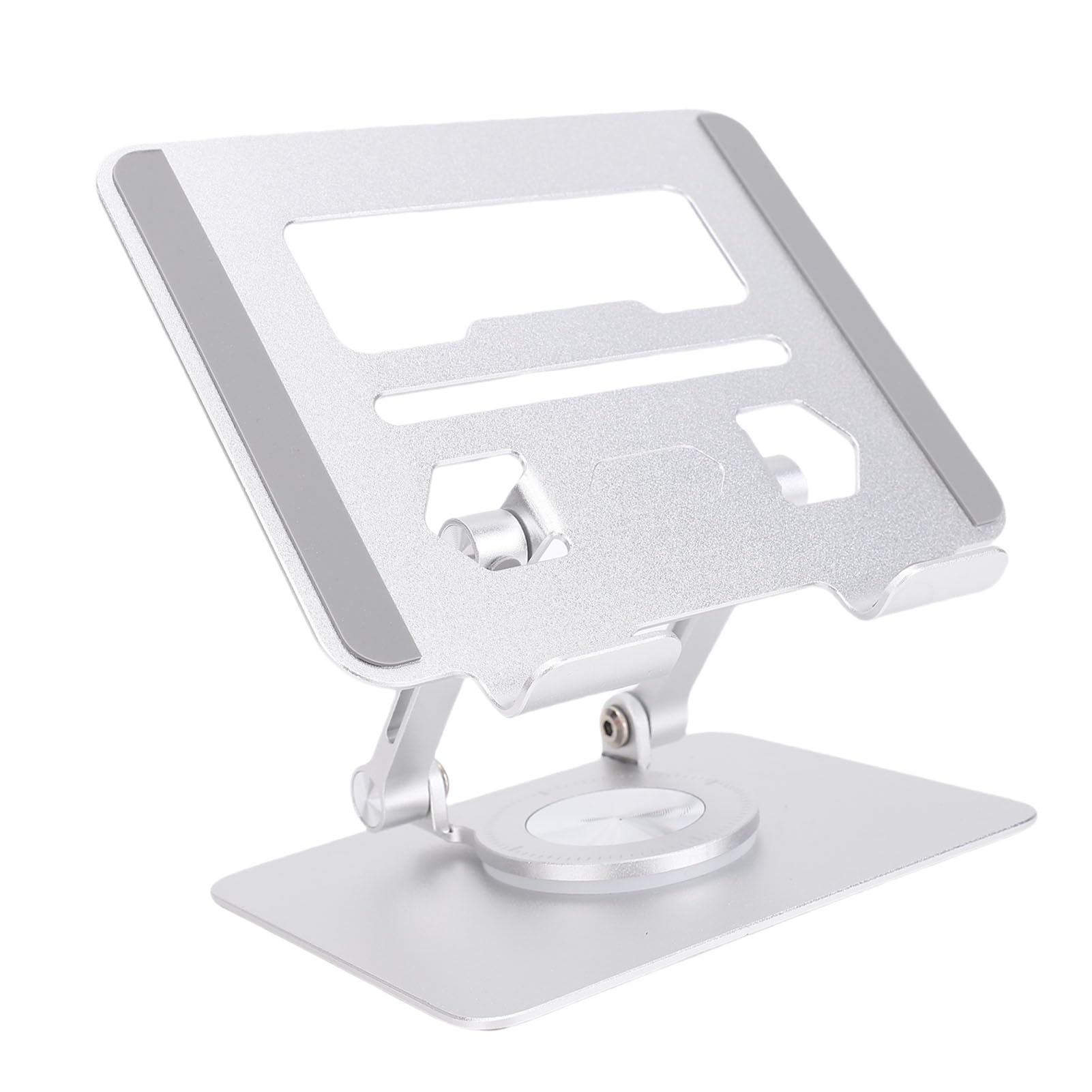 Soporte ajustable para tabletas plegable Soporte para tabletas giratorio de 360 ° con base de aleación de aluminio para tabletas de 5,8 a 12,9 pulgadas Lectores electrónicos (plata)