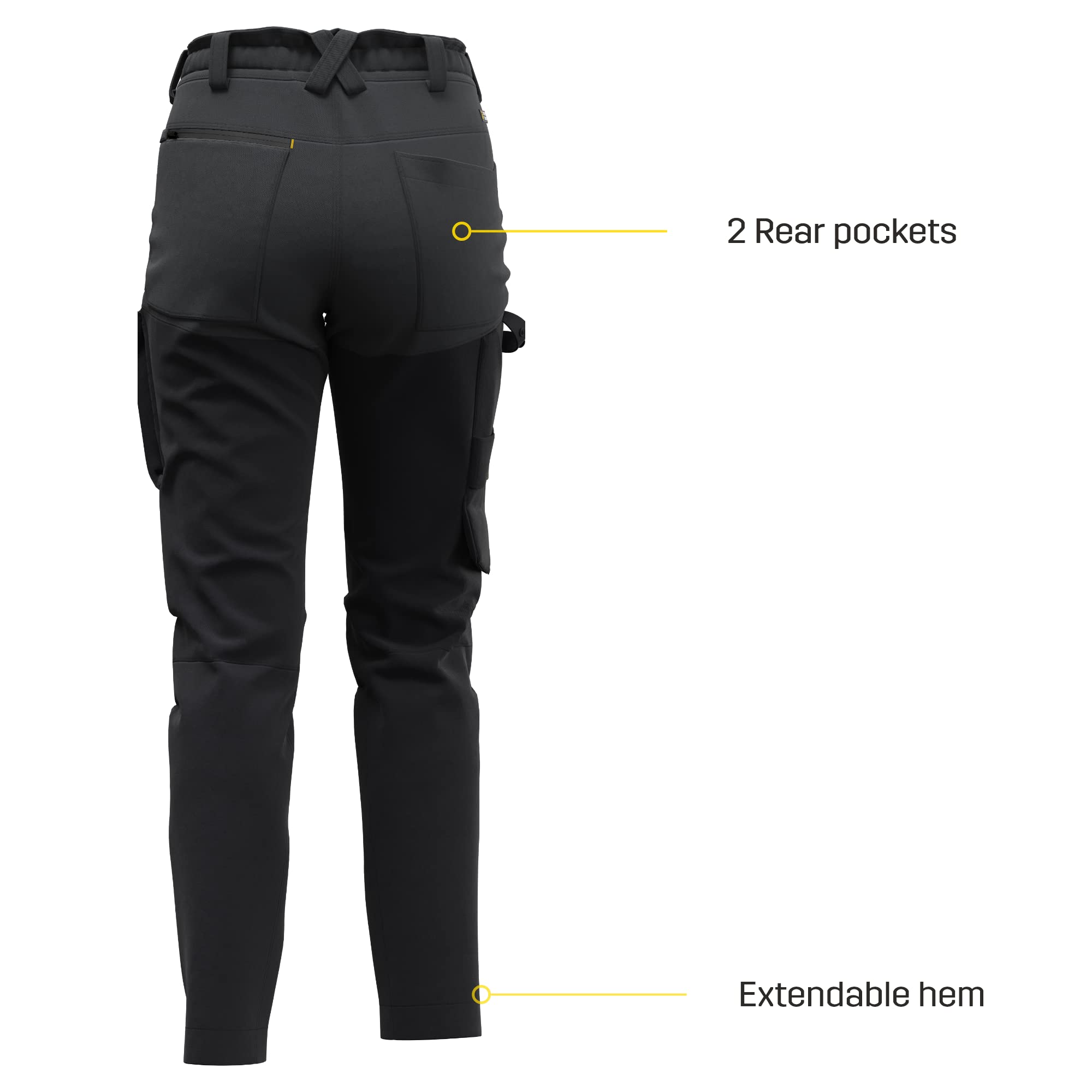 SAFETY JOGGER Arbeitshose Damen - Oak - Cargohose die maximale Flexibilität bieten für Frauen, Hose mit viele Tasche, eine Hammerschlaufe und Fach für Werkzeug