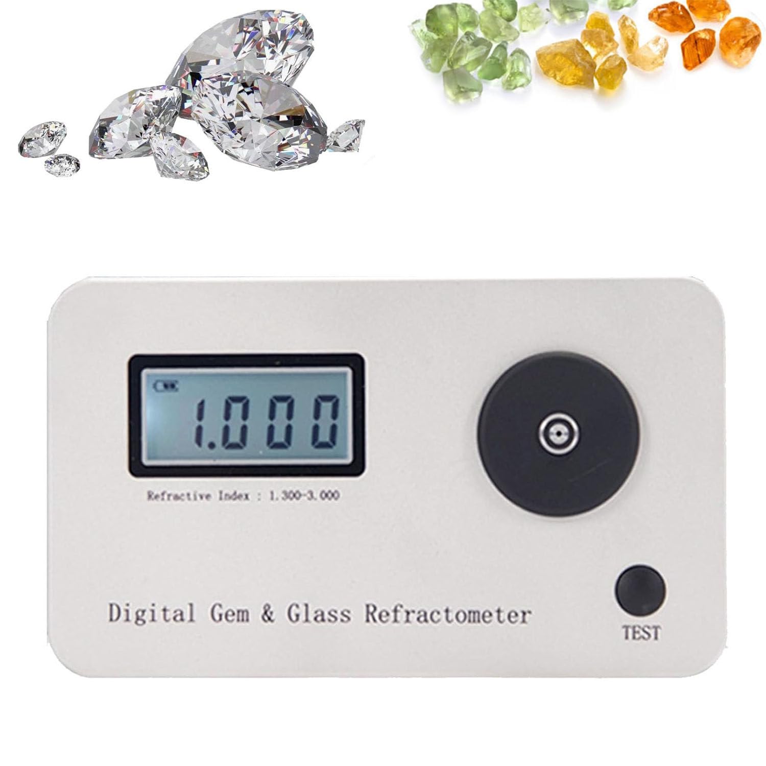 LjlXanthiper Professional Jewelry Tester Identification Tool,Digital Gemstone Refractometer with LCD Display and 700mAh Battery,refractive Index 1.300-3.000,for Jewelry,Jade,Crystal
