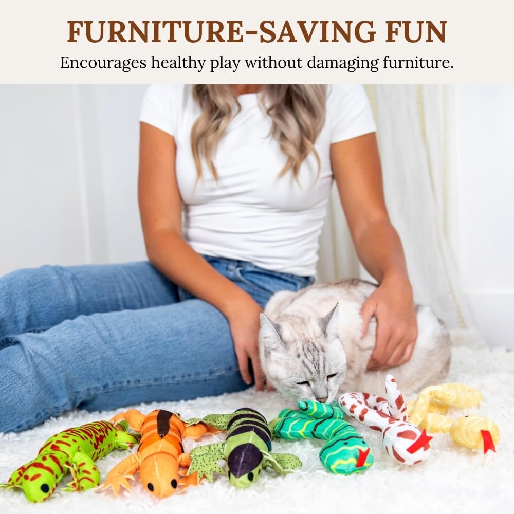 Jouets pour chat - Herbe à chat pour chats - Jouets à herbe à chat pour chats d'intérieur - Jouet pour chat en forme de lézard - Jouet interactif pour chat - Jouet à mâcher pour chat d'intérieur