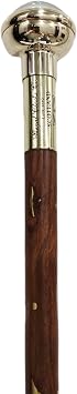 Victorian Folding Walking Cane with Brass Clock Handle