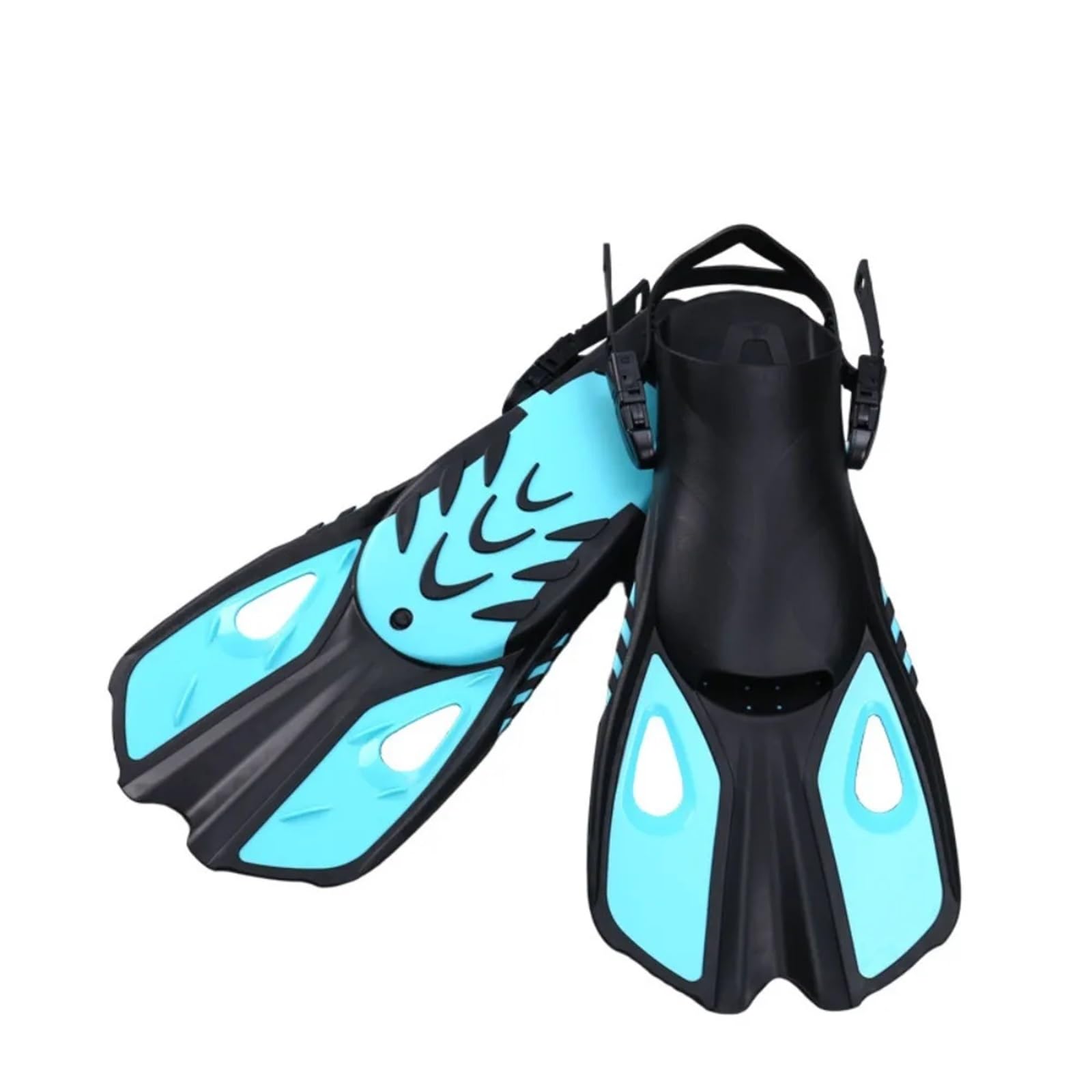 Aletas de Entrenamiento Aletas de Snorkel natación Zapatos Buceo Cortos Ranas Pato Ajustables Silicona Tamaño Viaje Talón Abierto Adulto para Entrenamiento Acuático