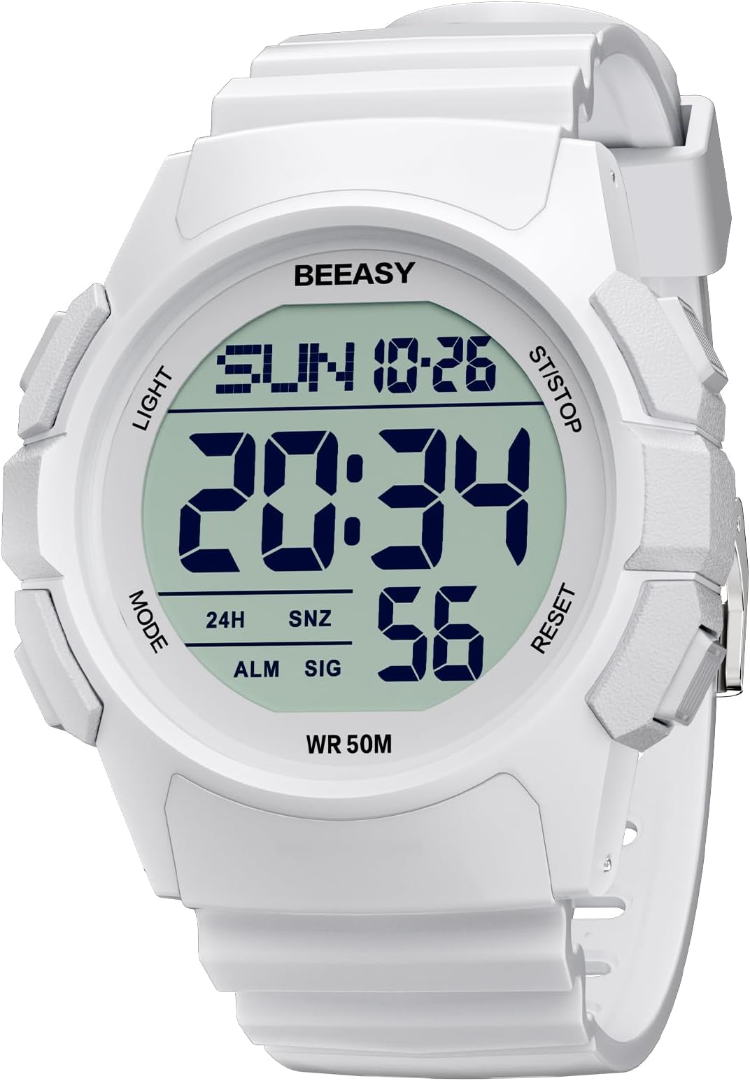 Mens Digital Sports Watch, 50M Waterproof 49mm Rubber Strap Mens Watches with Stopwatch, Countdown Timer, Alarm & Dual TimeโIdeal for Sport, Gym, Running, Referee, School & Daily Wear