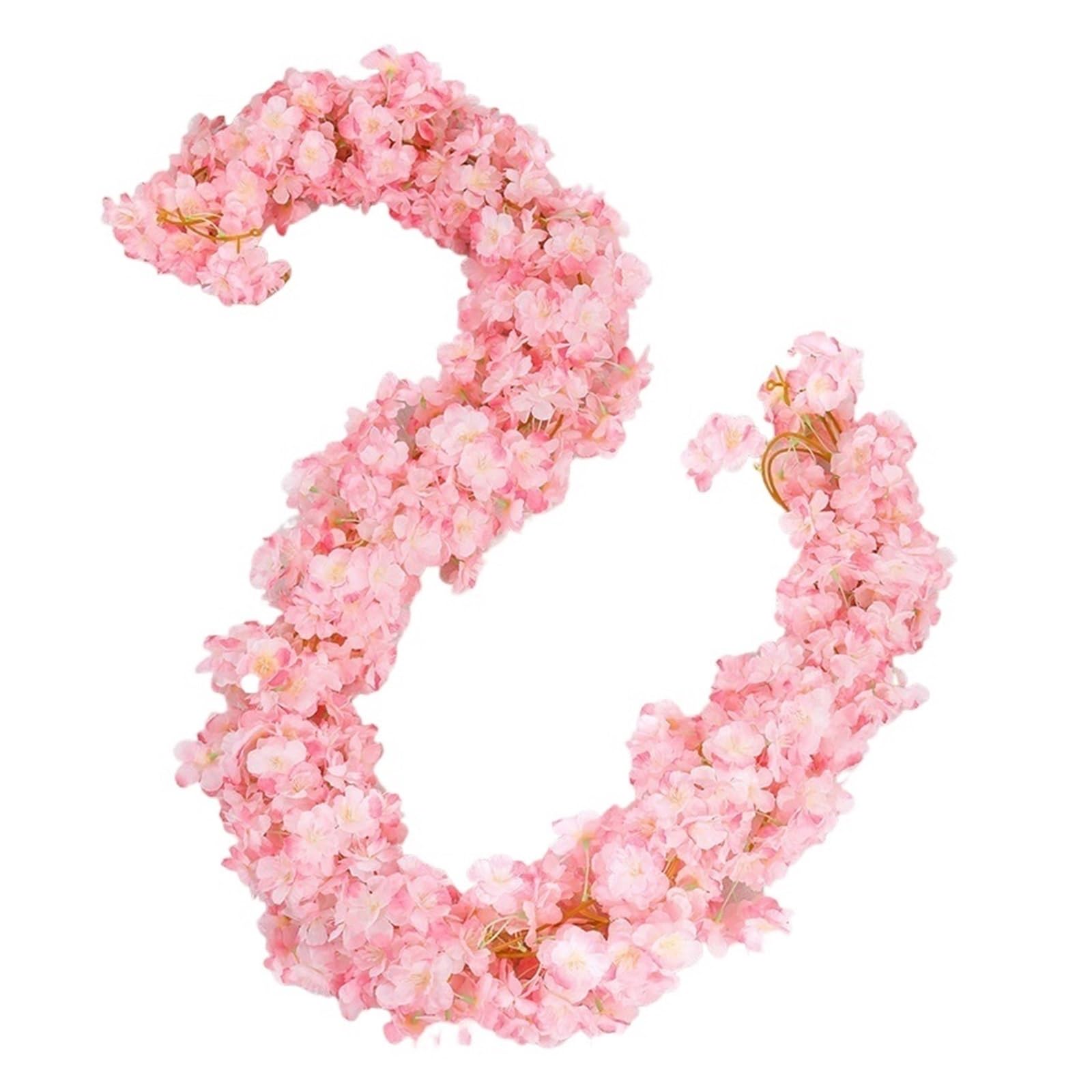 YUPLIODSX Artificial Flower Vine 180cm Artificial Flowers Cherry Blossom Sakura Garland Garden Backdrop Decoration Vine(Light Pink,1pcs)
