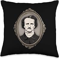Vista 1 de Victorian Goth Gothic Frame Edgar Allan Poe Gifts Almohada estilo gótico victoriano Edgar Allan Poe, 16 x 16 pulgadas, multicolor