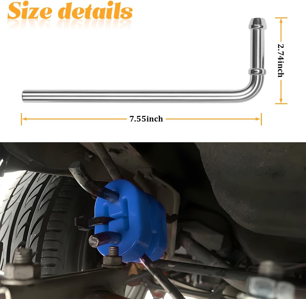 4PCS Car Exhaust Hanger Rods, 90 Degree Bend 7.5" Long Carbon Steel Zinc Coated Muffler Weld in Bracket Kit, Automotive Weld on Exhaust Hanger Rods, Universal for Most Vehicles