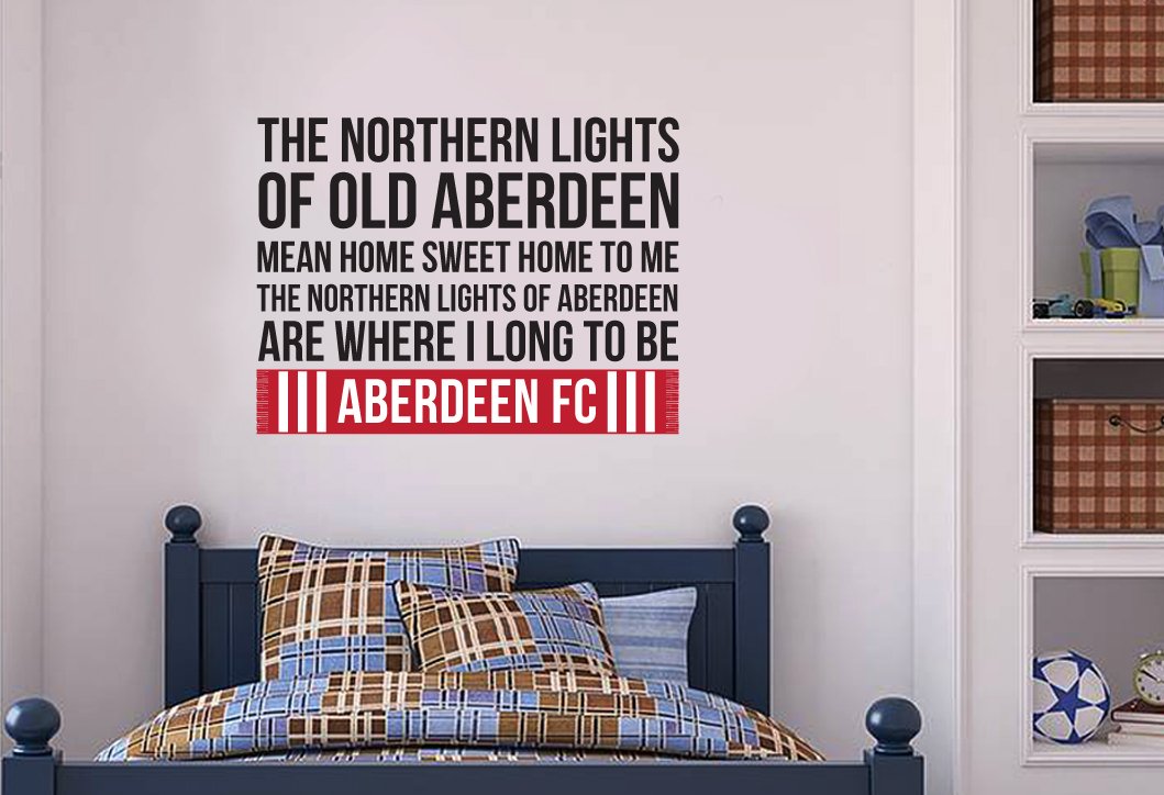 Beautiful Game Green And Purple Aberdeen Football Club Official Northern Lights Song Wall Sticker Decal Mural - Medium (65Cm X 65Cm)