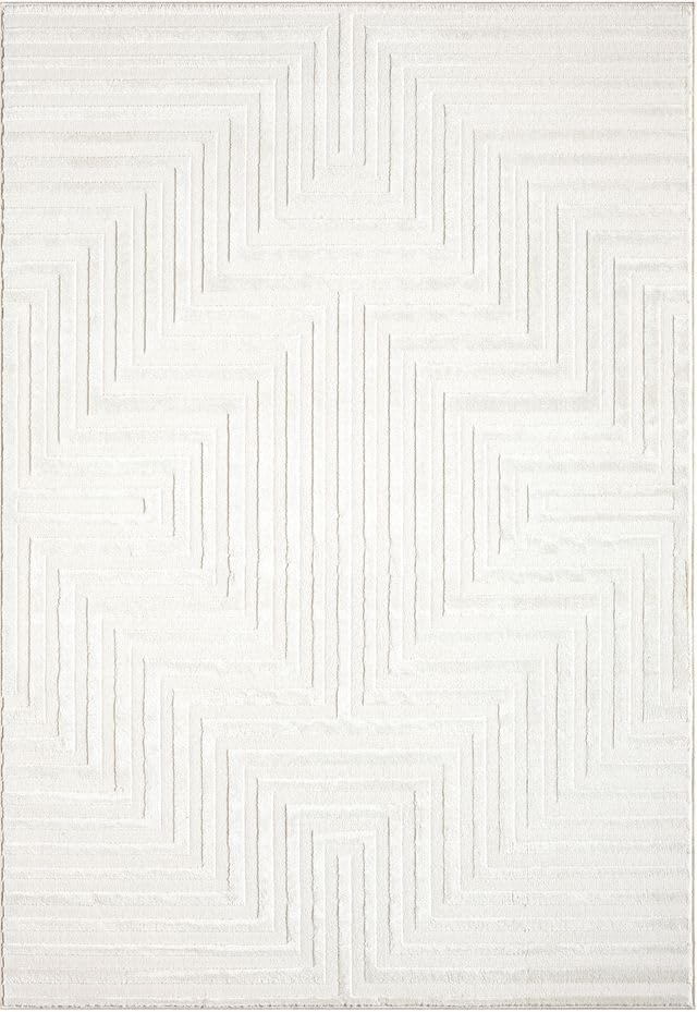 Tapete Abani crema neutro 182x122 cm diseño geométrico miniatura 3