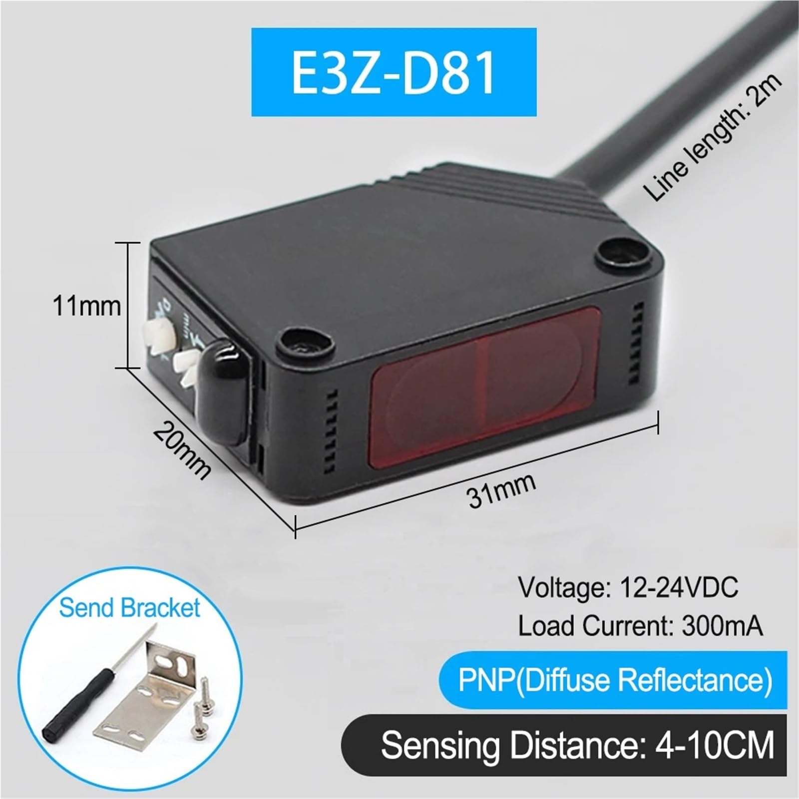 10cm 80cm 2m 5m detección difusa reflejar a través del haz Sensor fotoeléctrico de proximidad interruptor E3Z D61 D81 D62 D82 T61 T81