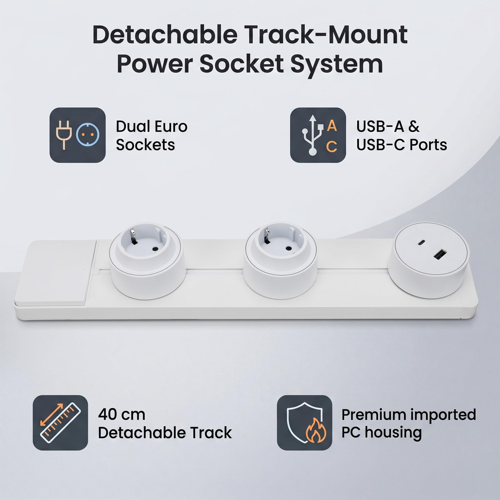 Hyuduo Multiprise sous Armoire Acier Inoxydable Ports USB pour Cuisine
