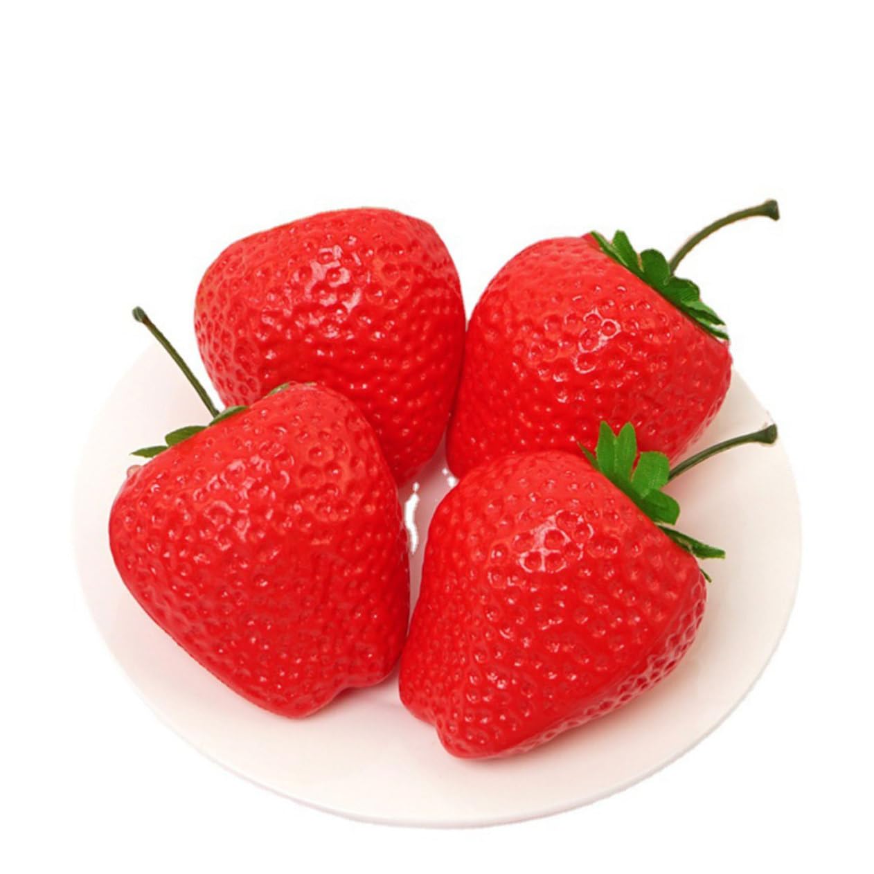 DECHOUS 4 Sätze Simulation Große Erdbeere Gefriergetrocknete Erdbeeren Erdbeersamen Künstliche Erdbeeren Attrappen Für Desserttische Lebensechte Früchte Gefälschte Erdbeere Rot 4 Stück * 4