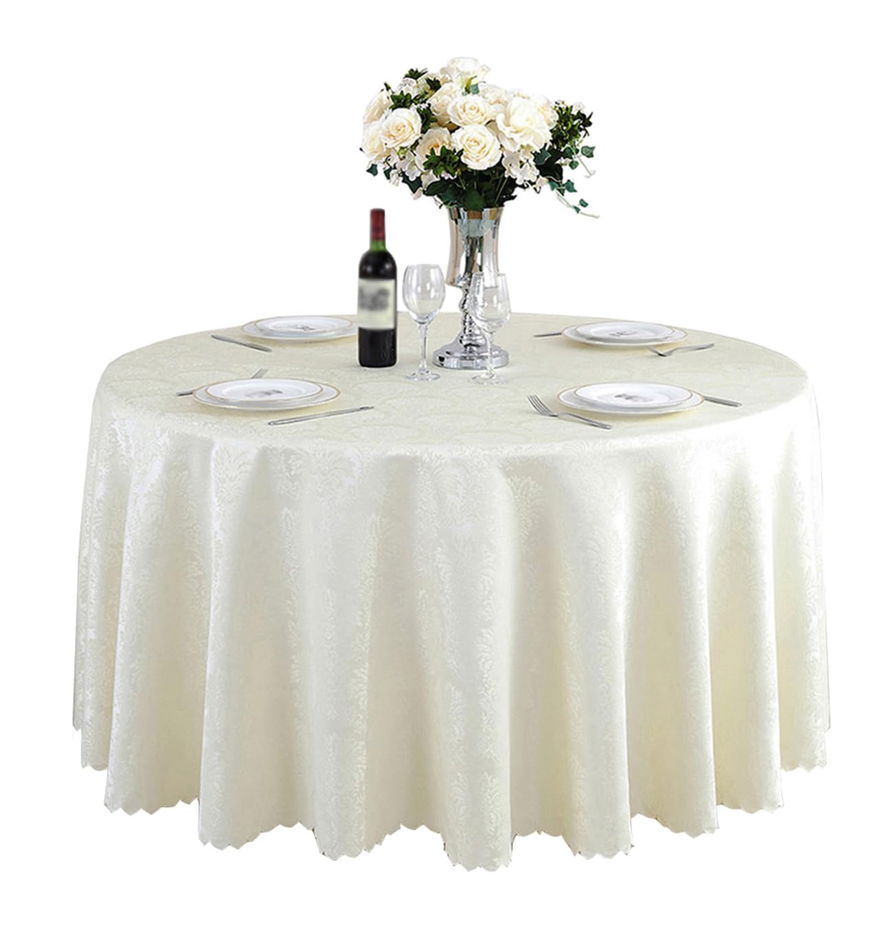 Tovaglia rotonda per casa, hotel, matrimoni, conferenze, 200 cm di diametro, decorazione per sala da pranzo, tessuto antimacchia